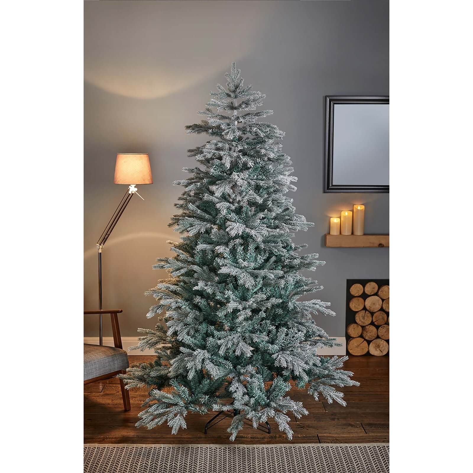 6ft 8 Frozen Meribel Spruce Christmas Tree with Scarf