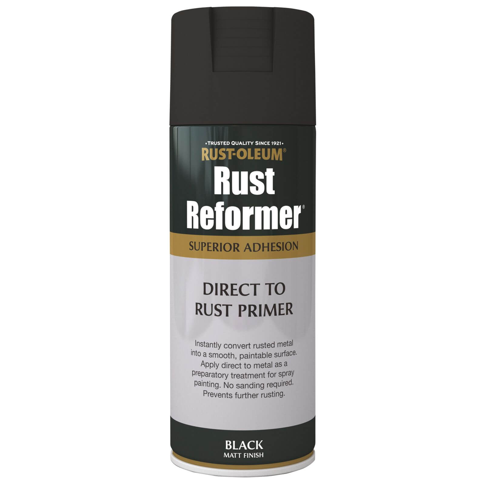 Rust-Oleum Rust Reformer Direct to Rust Primer Spray Matt Black - 400ml