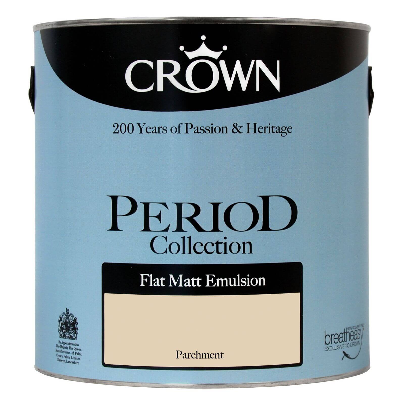 Crown Period Colours Breatheasy Parchment - Flat Matt Emulsion Paint - 2.5L