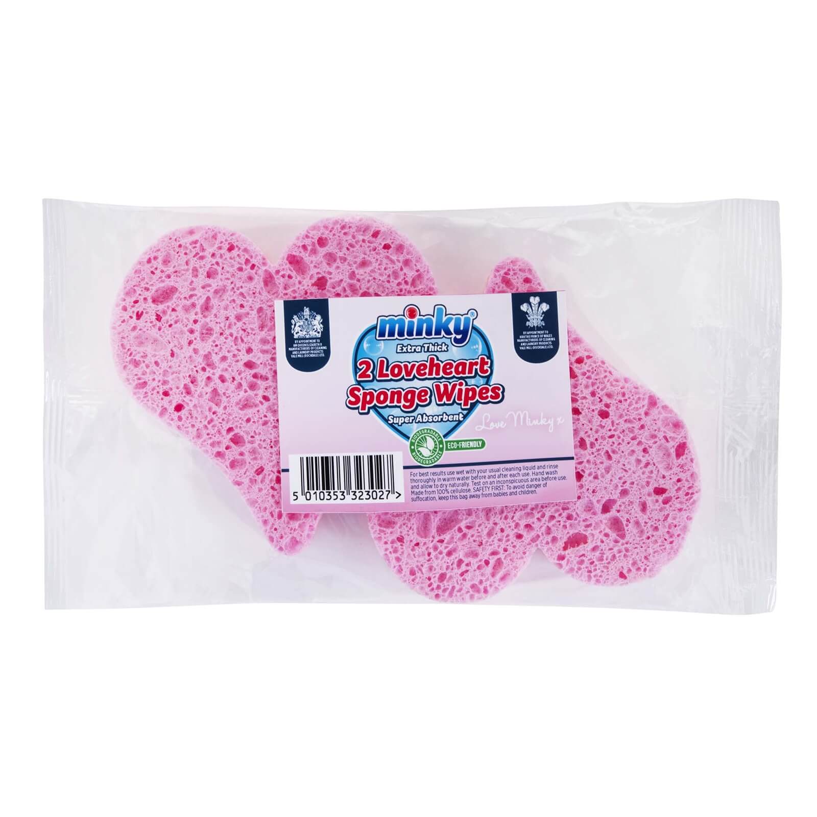 Pink Heart Wipes 2pk