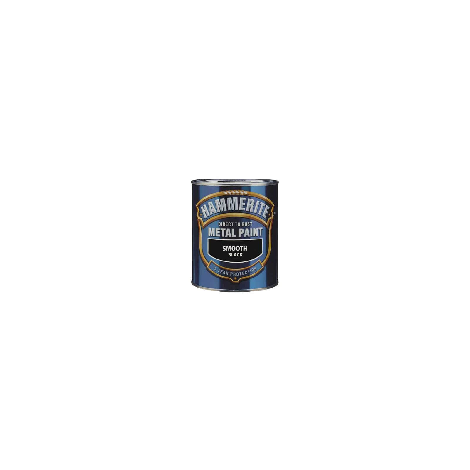Hammerite Direct to Rust Metal Paint Smooth Black - 250ml