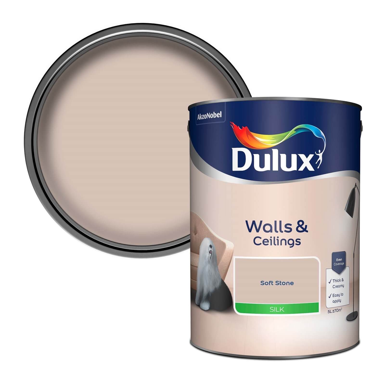 Dulux Silk Emulsion Paint Soft Stone - 5L