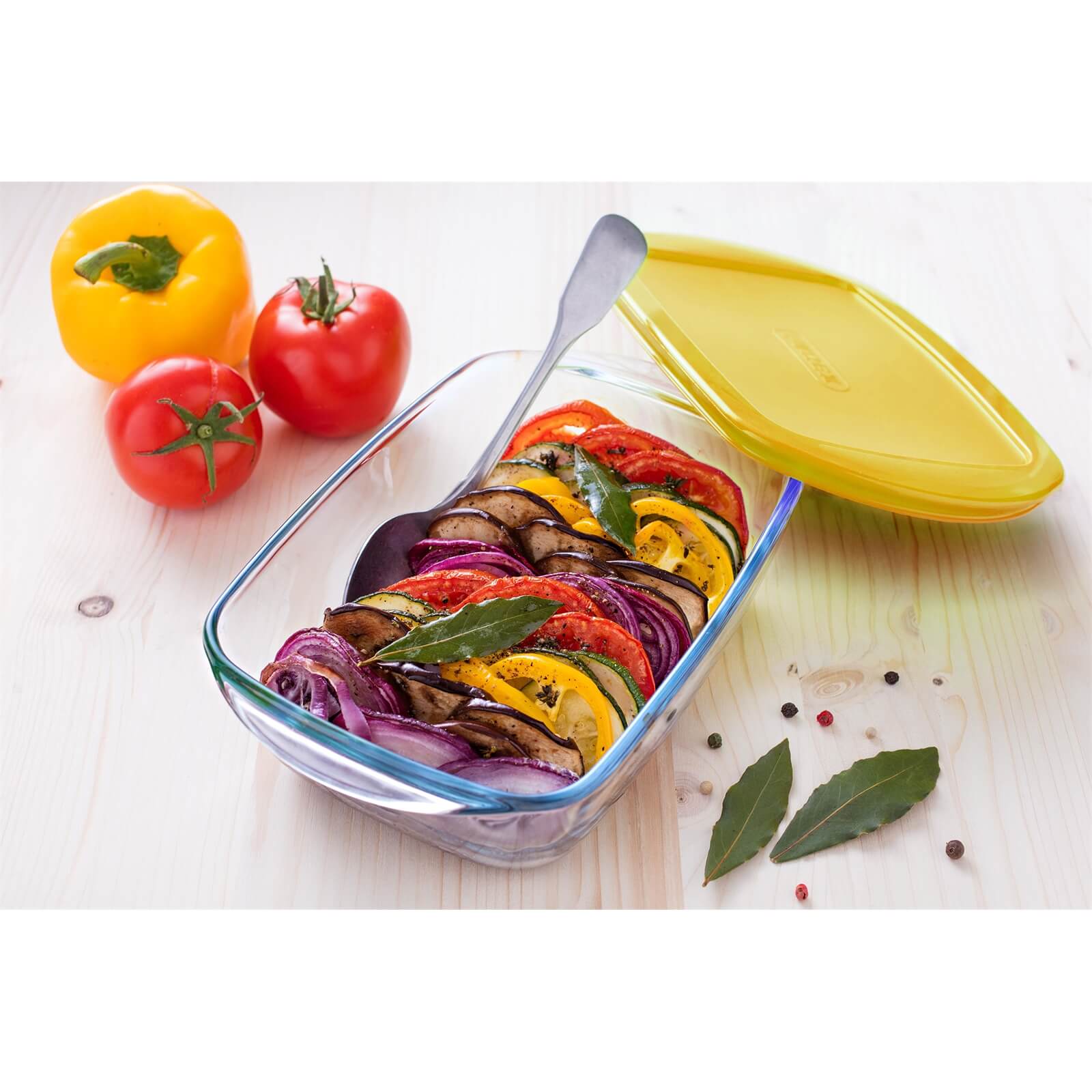 Pyrex Cook & Store Rectangular 3 Piece Food Storage Set - Yellow