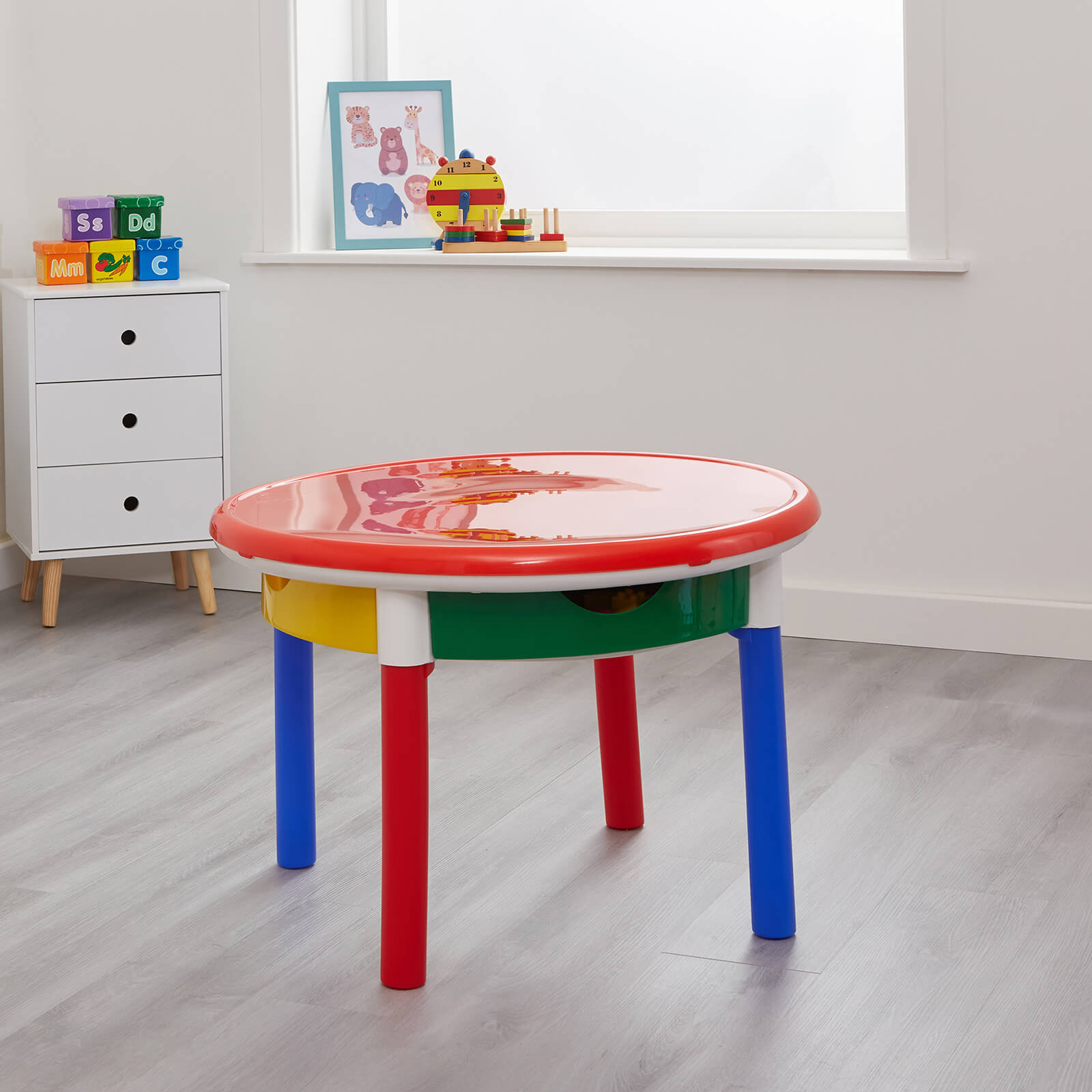 Round Activity Table With Drawers