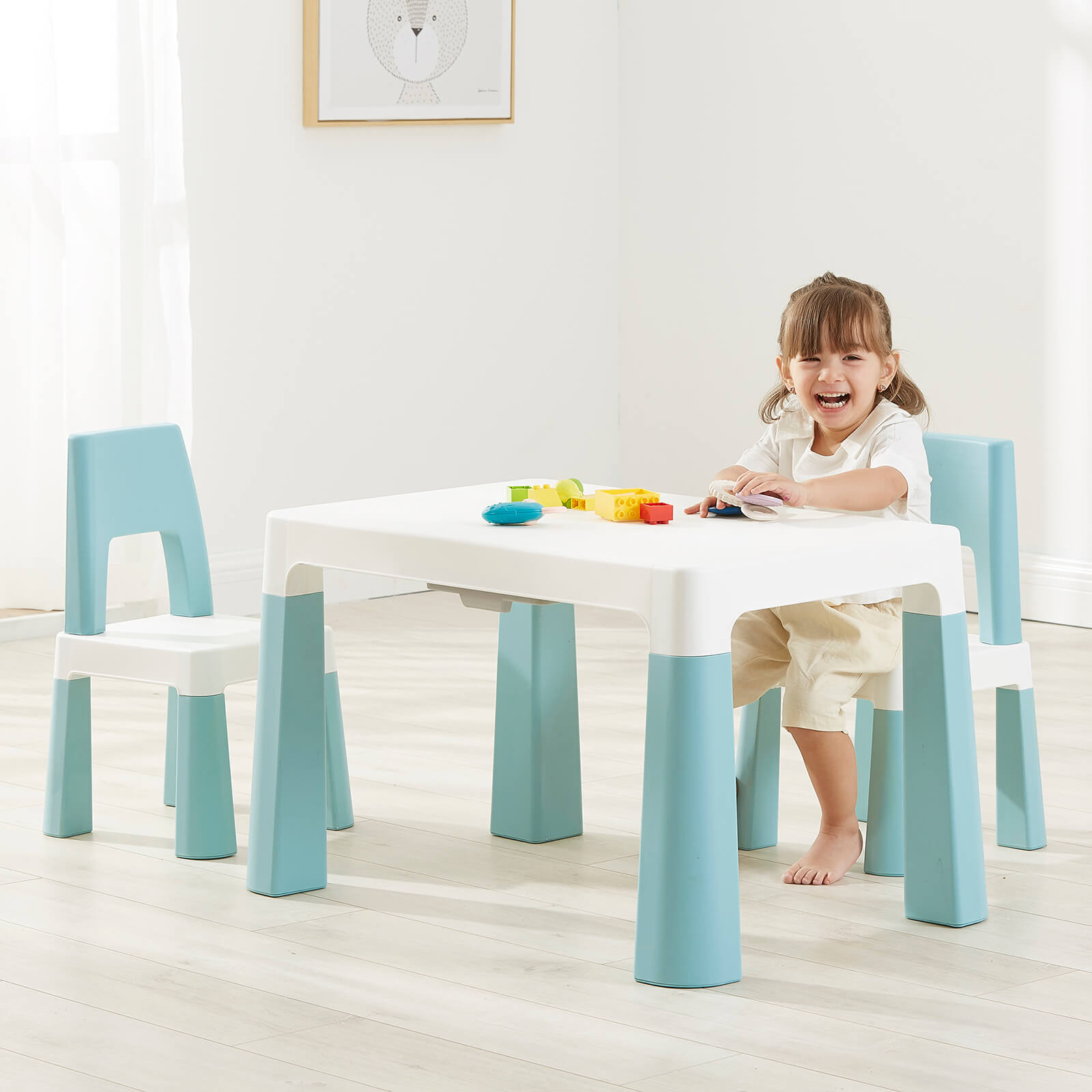 Forest Green Height Adjustable Table Set
