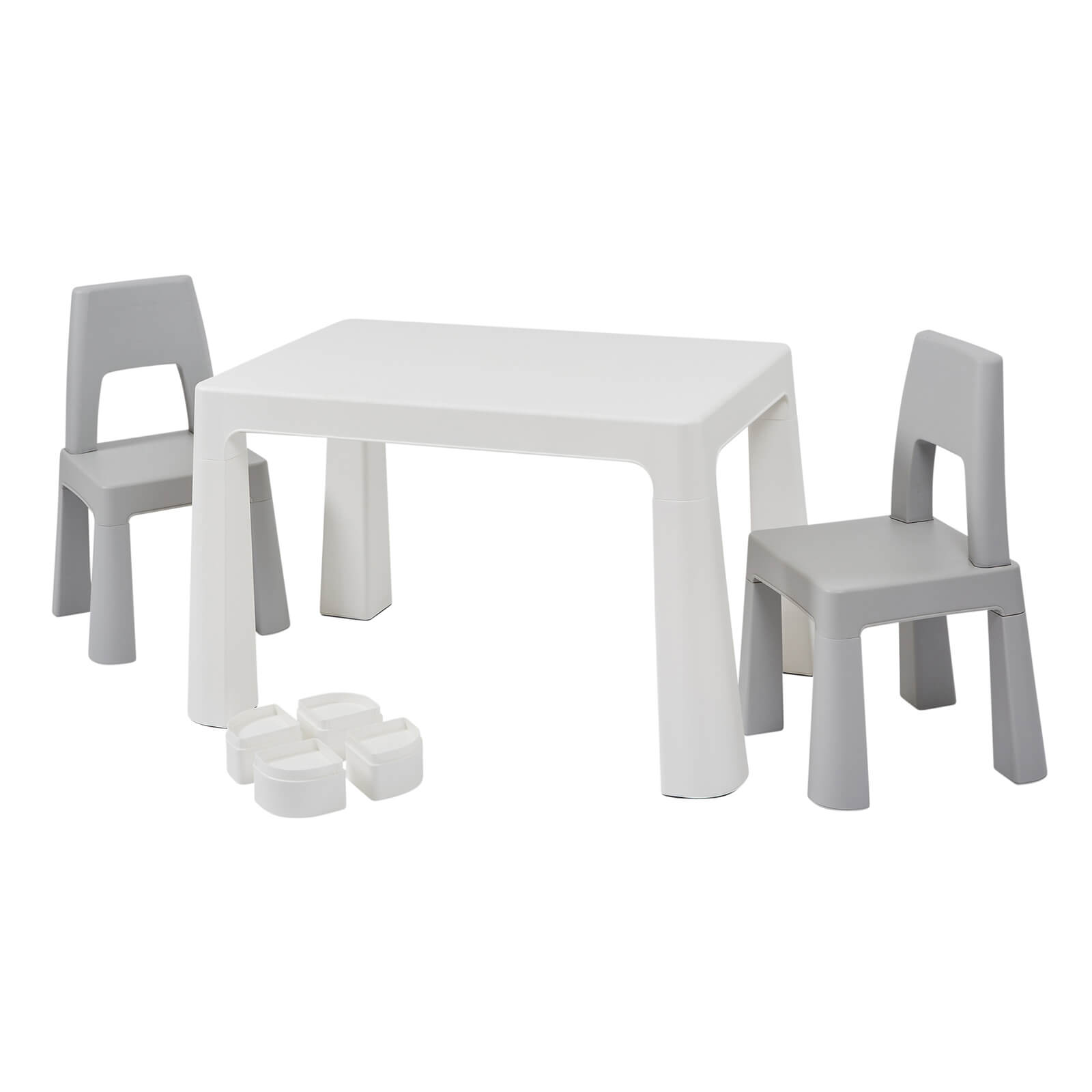White Grey Height Adjustable Table Set