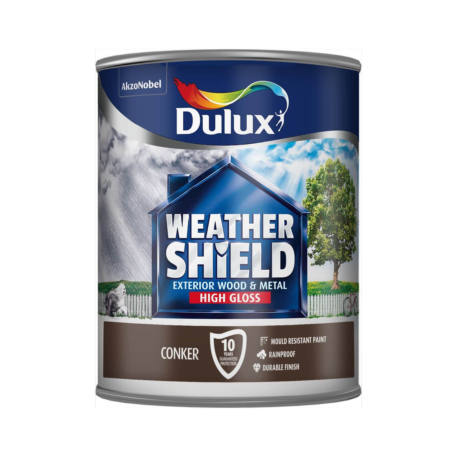 Dulux Weathershield Exterior Gloss Paint Conker - 750ml