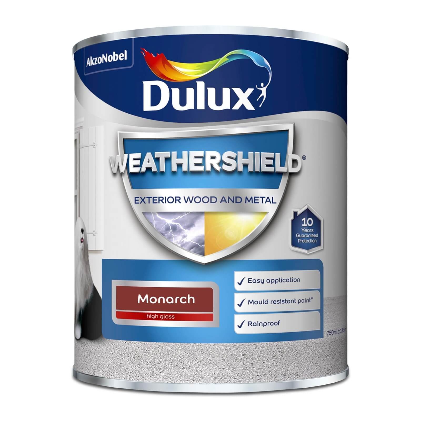 Dulux Weathershield Exterior Gloss Paint Monarch - 750ml