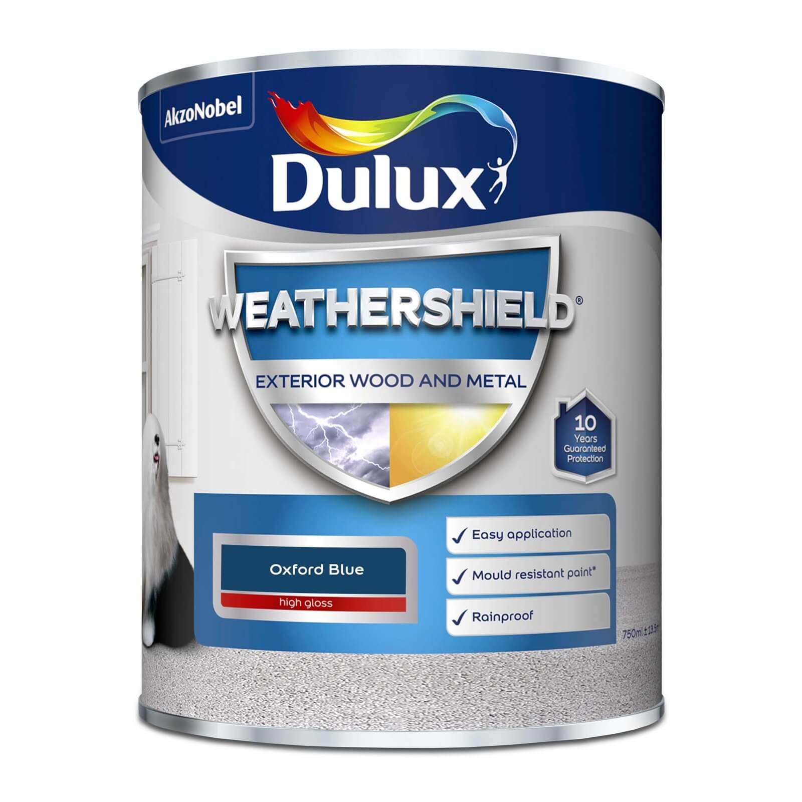 Dulux Weathershield Exterior Gloss Paint Oxford Blue - 750ml