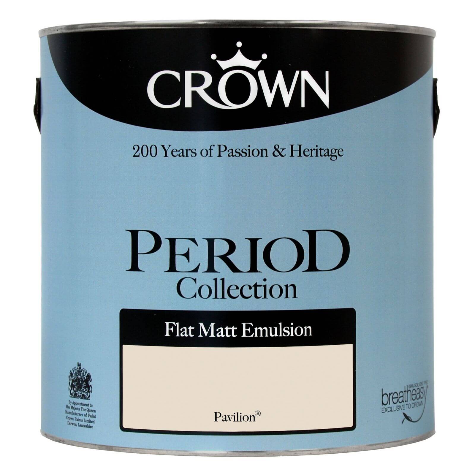 Crown Period Colours Breatheasy Pavilion - Flat Matt Emulsion Paint - 2.5L