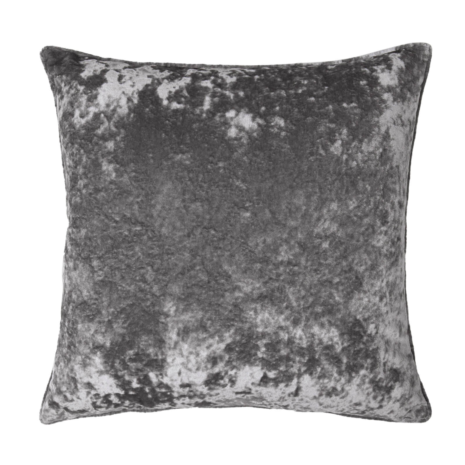 Large Crushed Velvet Cushion - Grey - 58x58cm