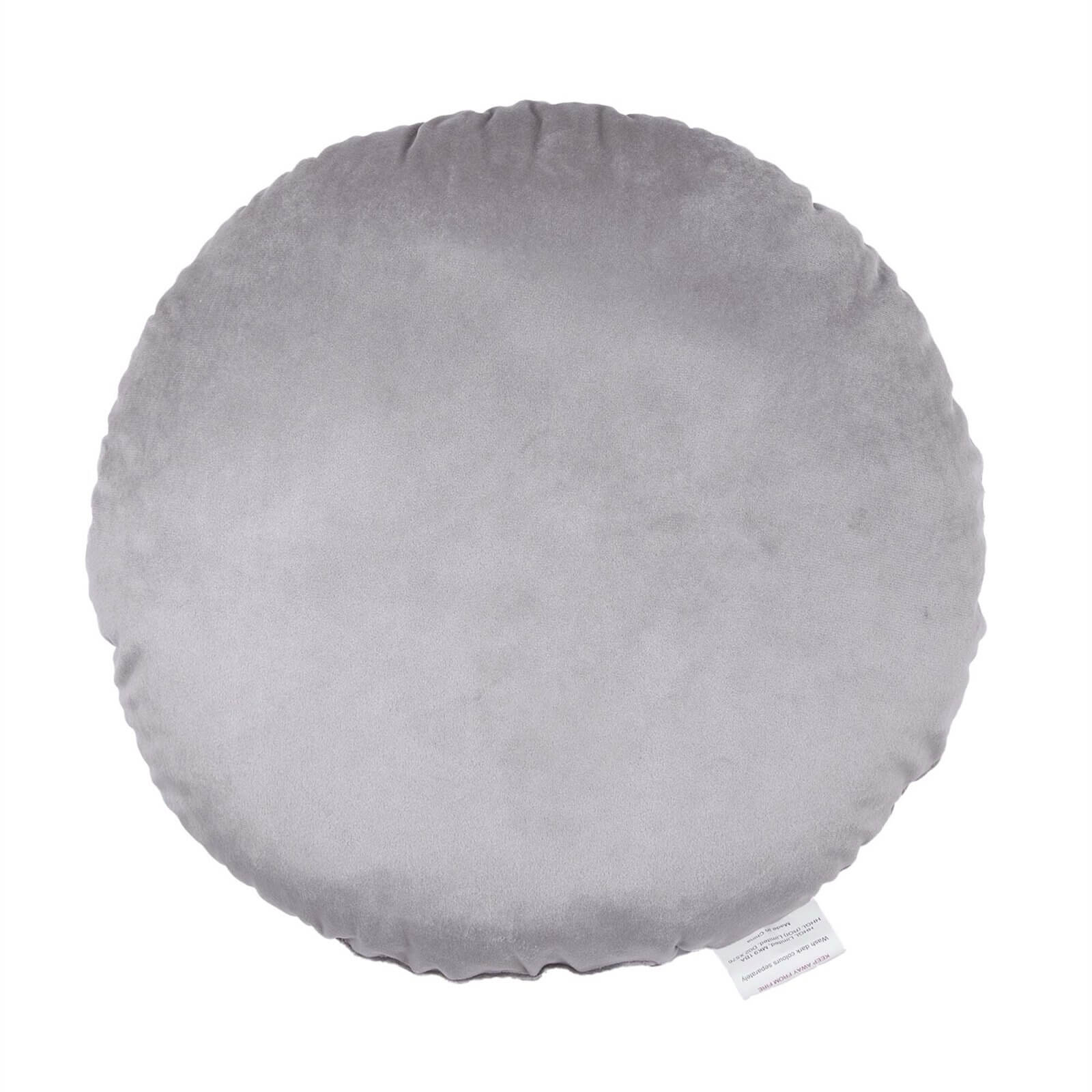 Round Velvet Cushion - Grey - 45cm