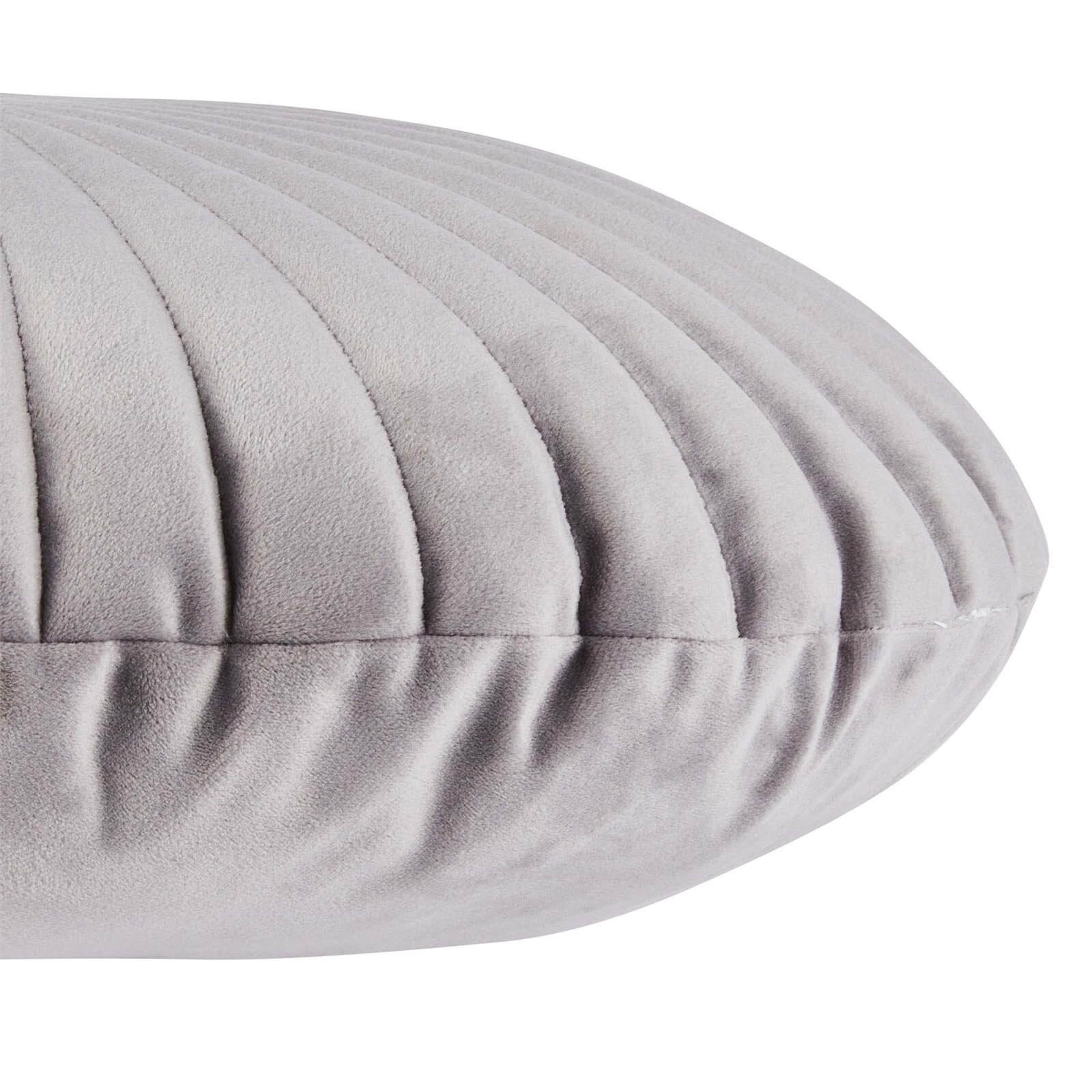 Round Velvet Cushion - Grey - 45cm