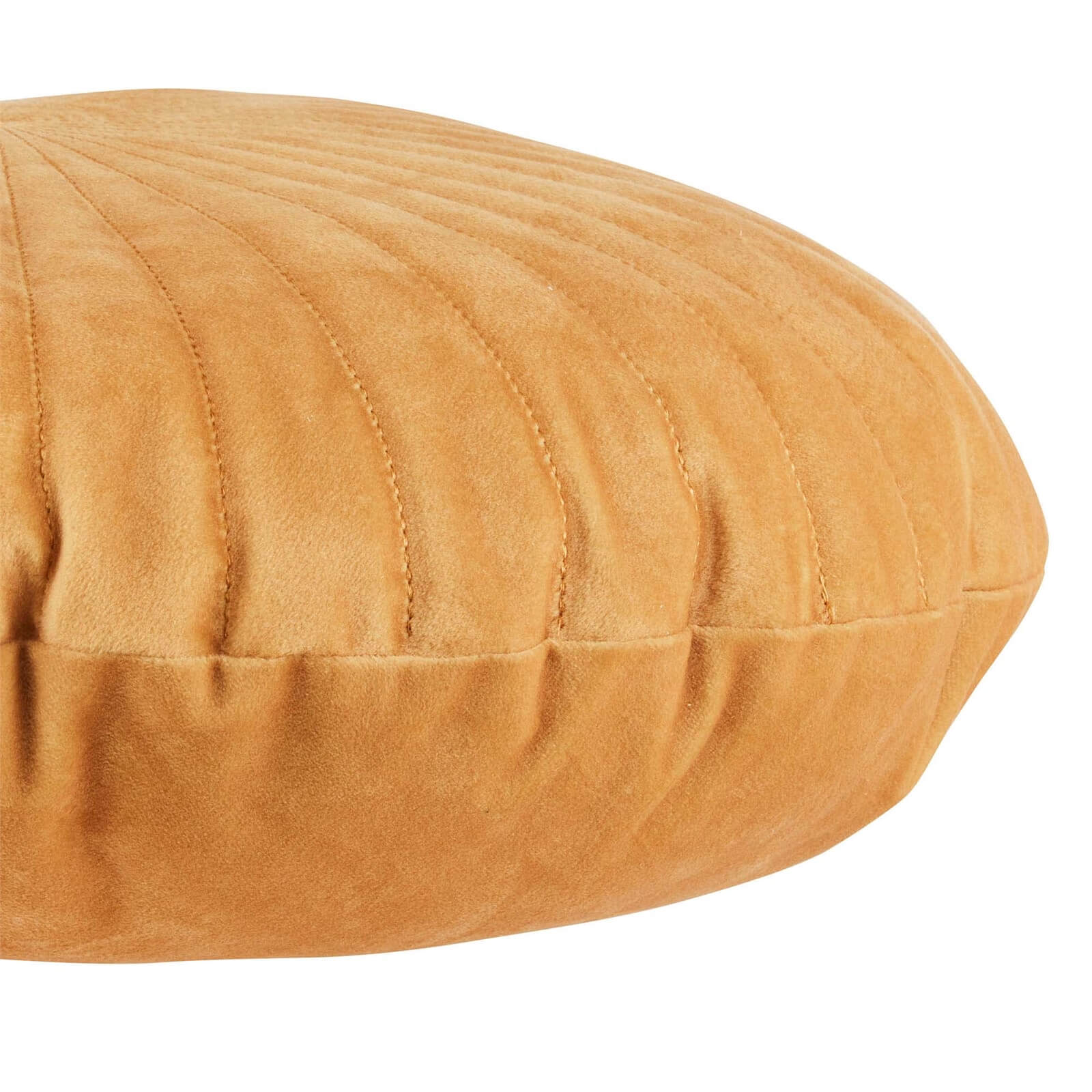 Round Velvet Cushion - Ochre - 45cm
