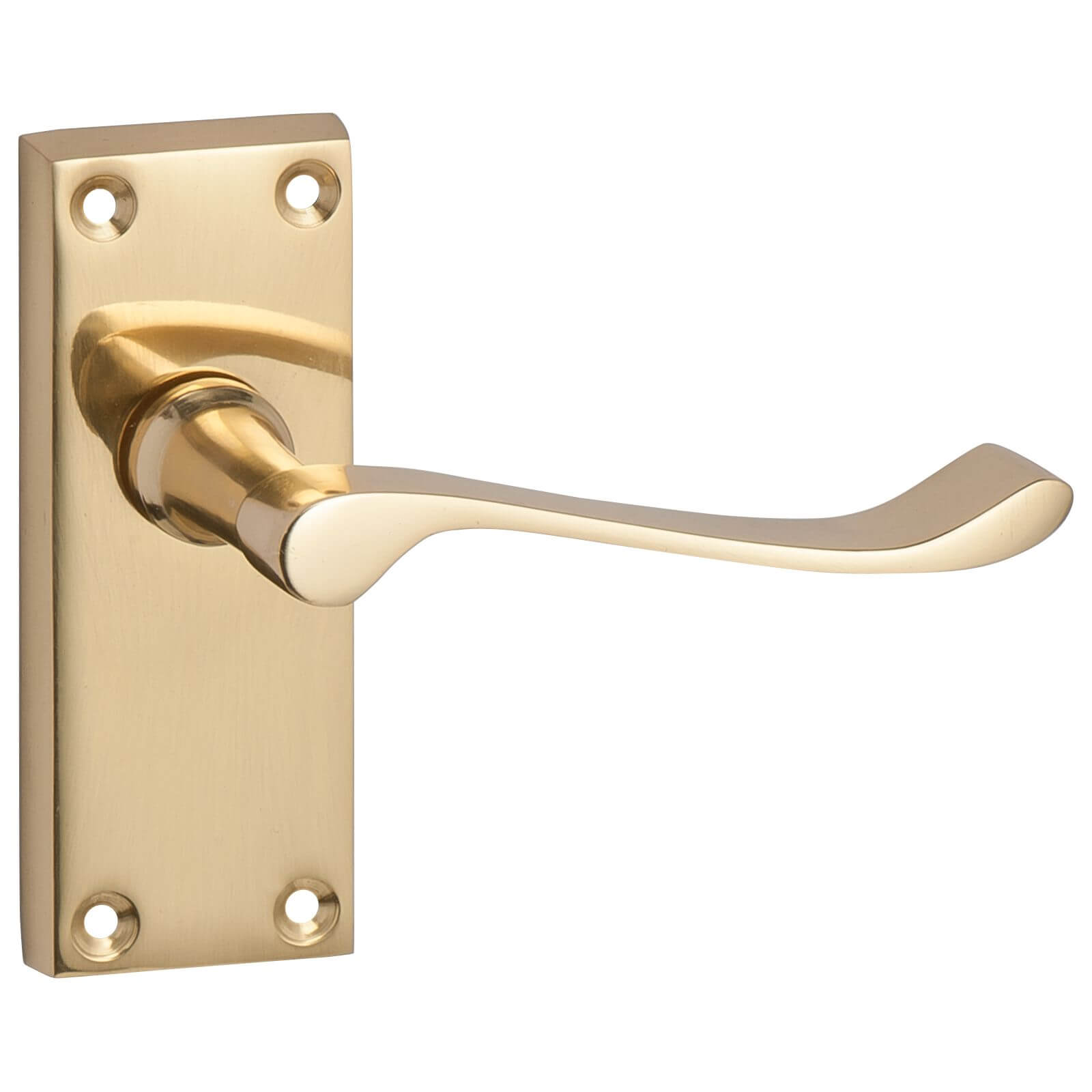 Victorian Scroll Lever Latch Door Handle - Polished Brass