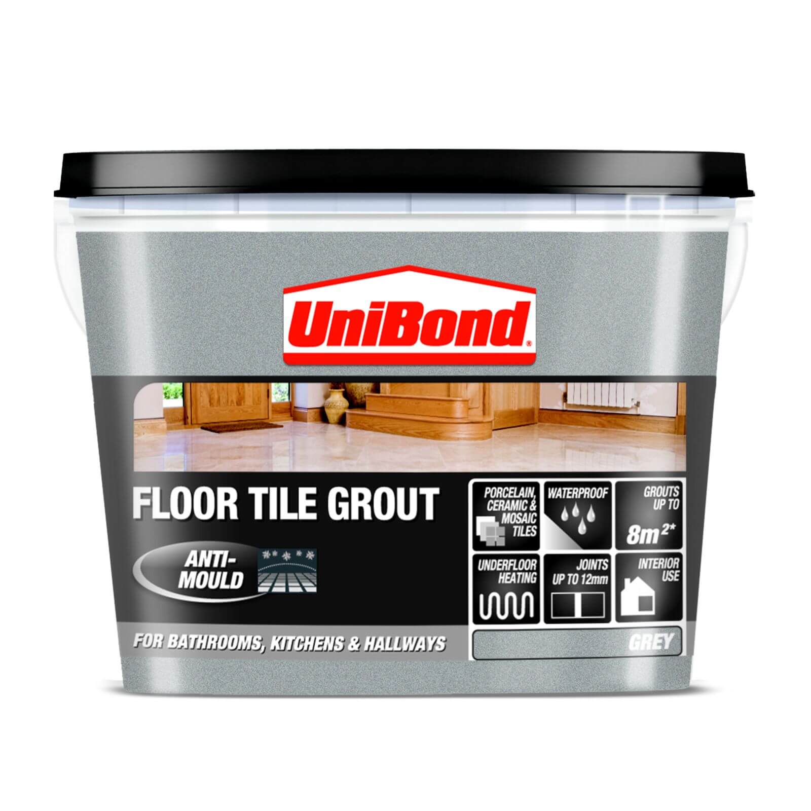 Unibond Ready Mixed Floor Grout Grey - 3.75kg