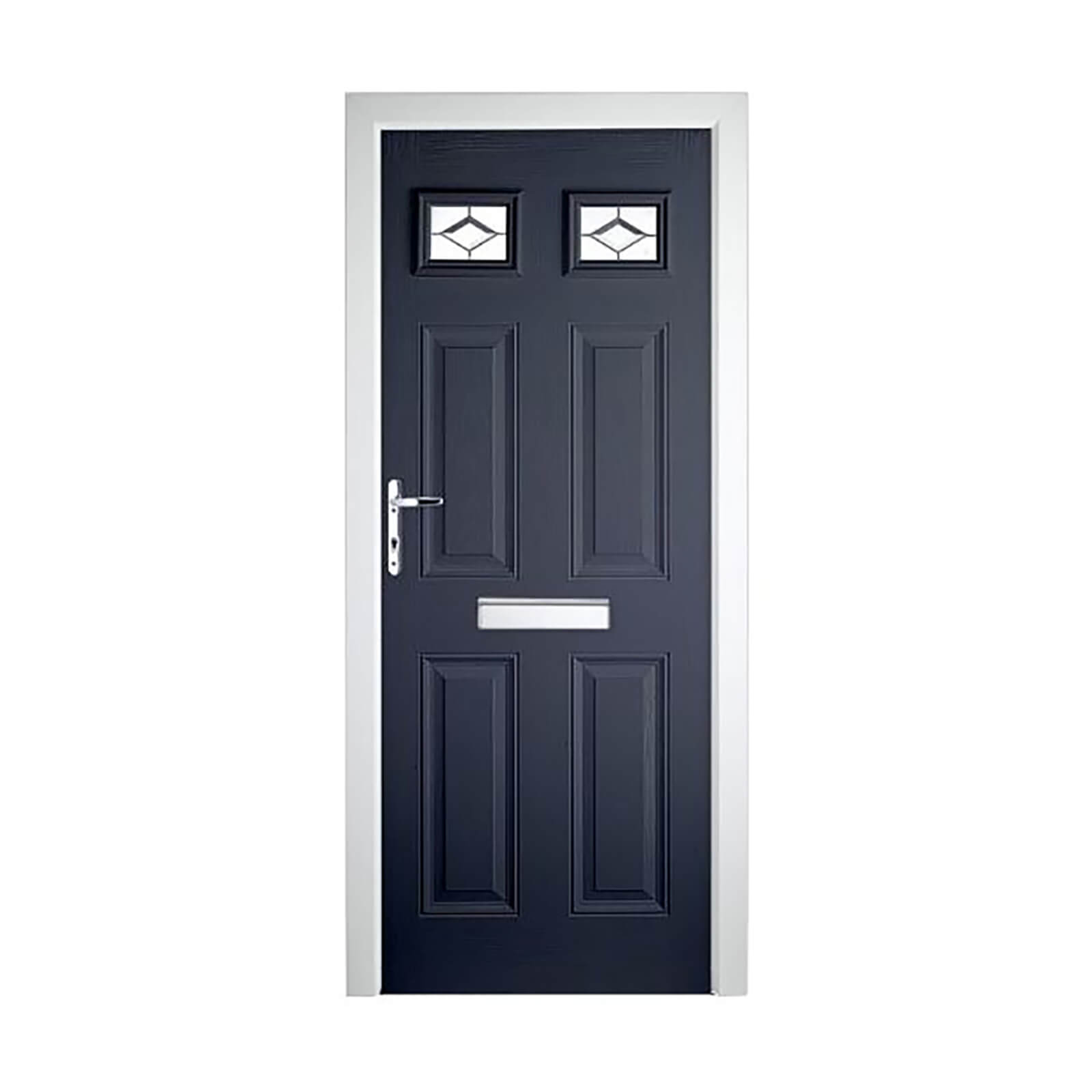 Colonial 2 Top Lite Composite Door Set - Blue Right Hand Hung - 920mm Wide 2085mm High
