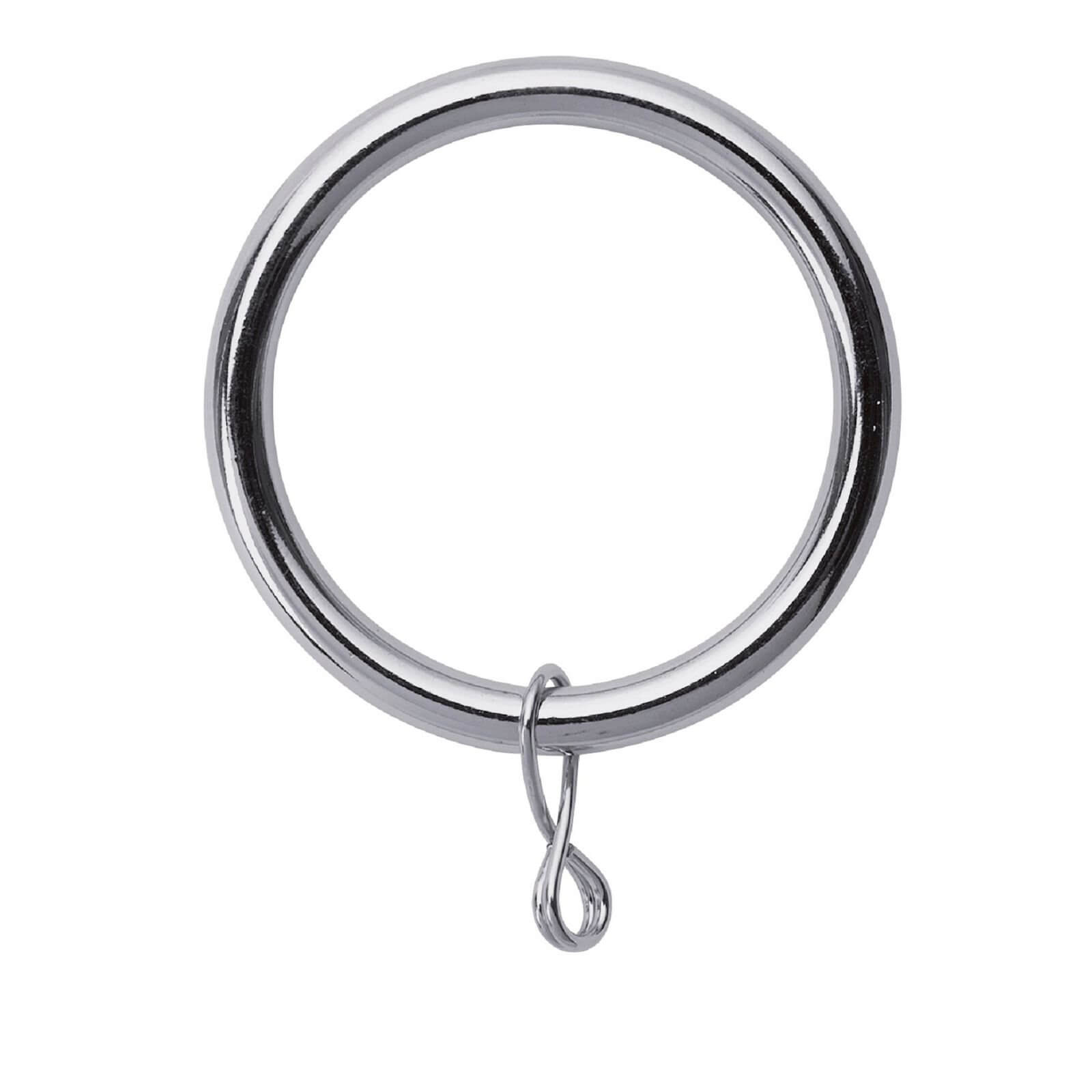Polished Chrome 28mm Curtain Rings 6 pack
