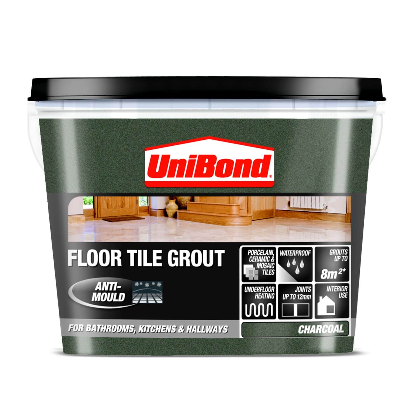 Unibond Ready Mixed Floor Grout Charcoal Grey - 3.75kg