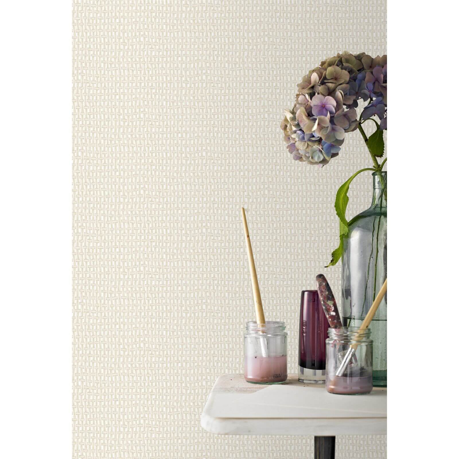Kelly Hoppen Weave Paste the Wall Cream Wallpaper