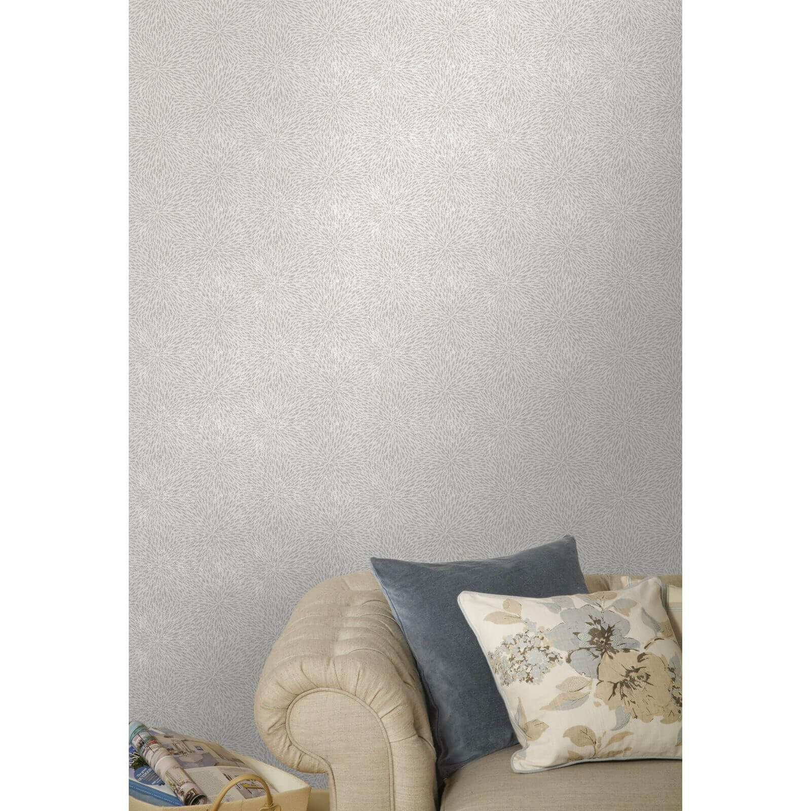 Fine Decor Tranquillity Starburst Grey Wallpaper