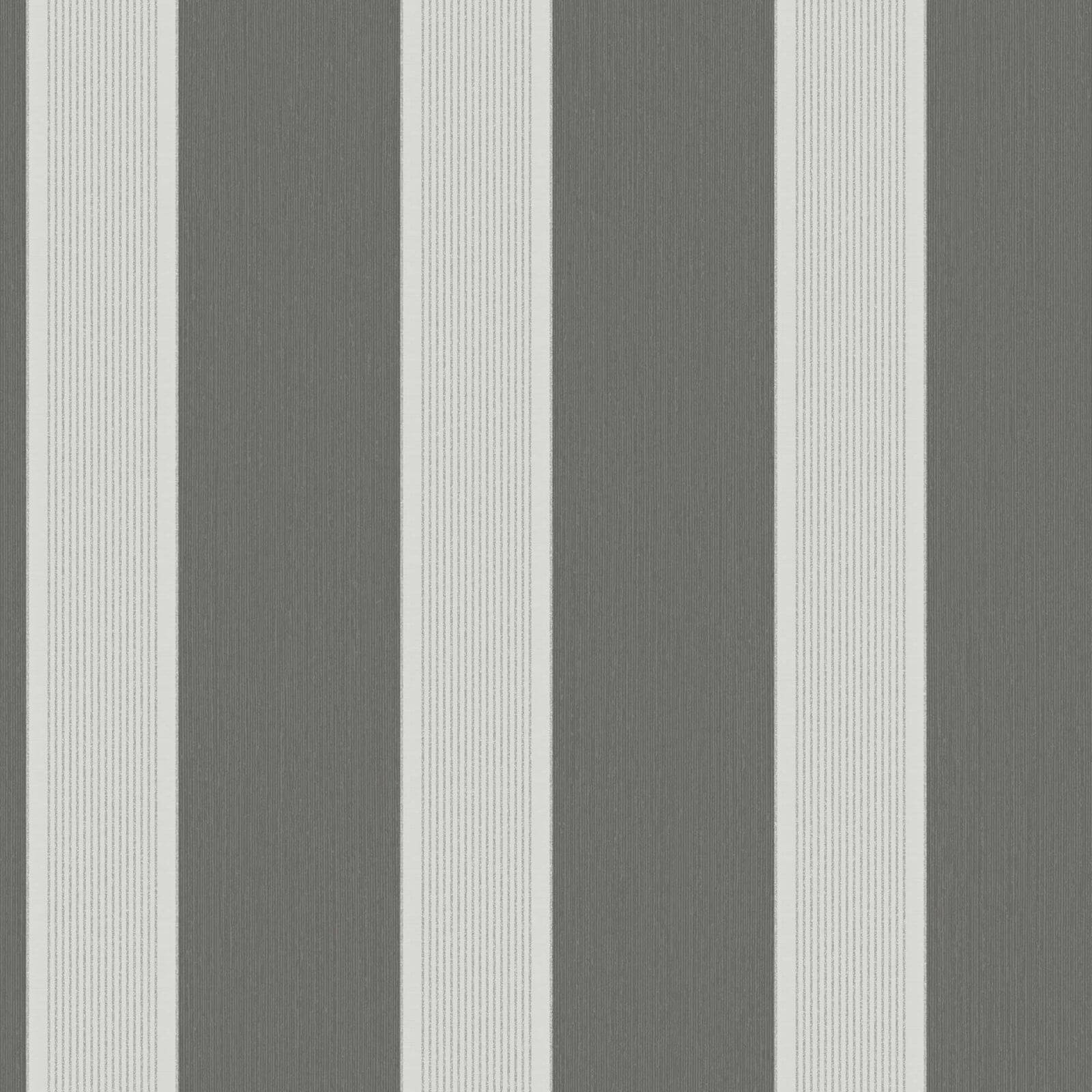 Fine Decor Bamburgh Stripe Black Wallpaper
