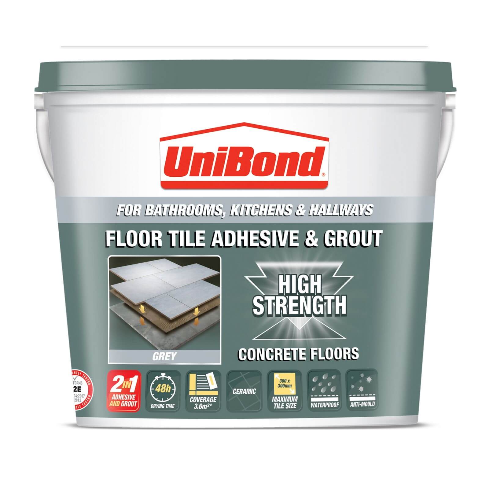 Unibond Ceramic Floor Tile Adhesive & Grout - Grey