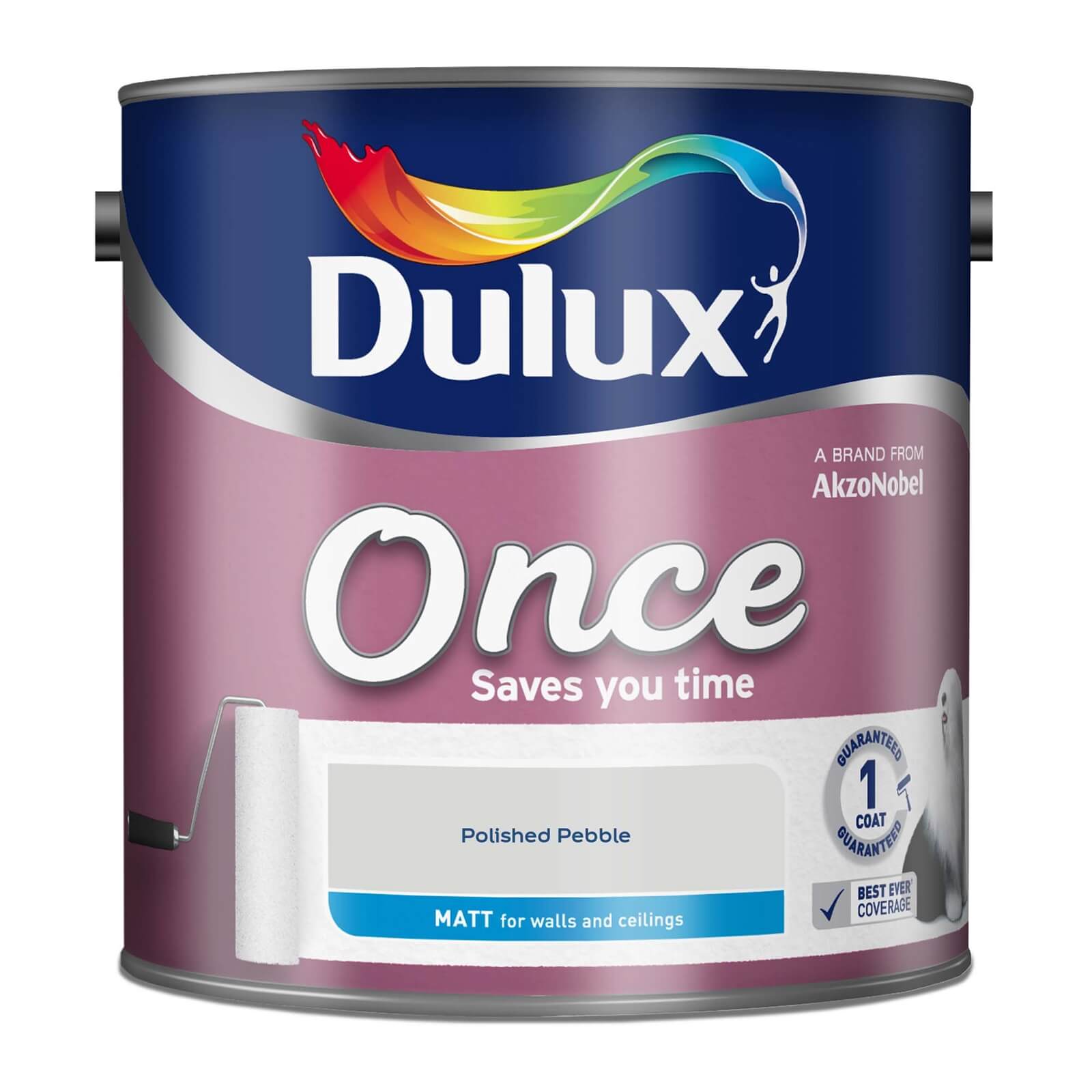 Dulux Once Polished Pebble - Matt Emulsion Paint - 2.5L