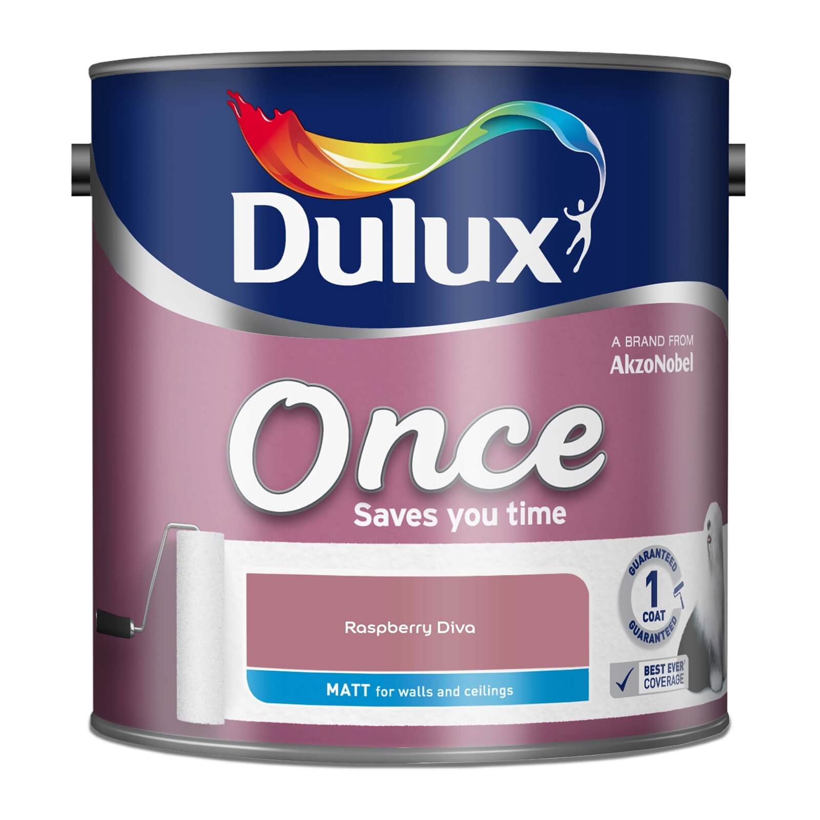Dulux Once Raspberry Diva - Matt Emulsion Paint - 2.5L