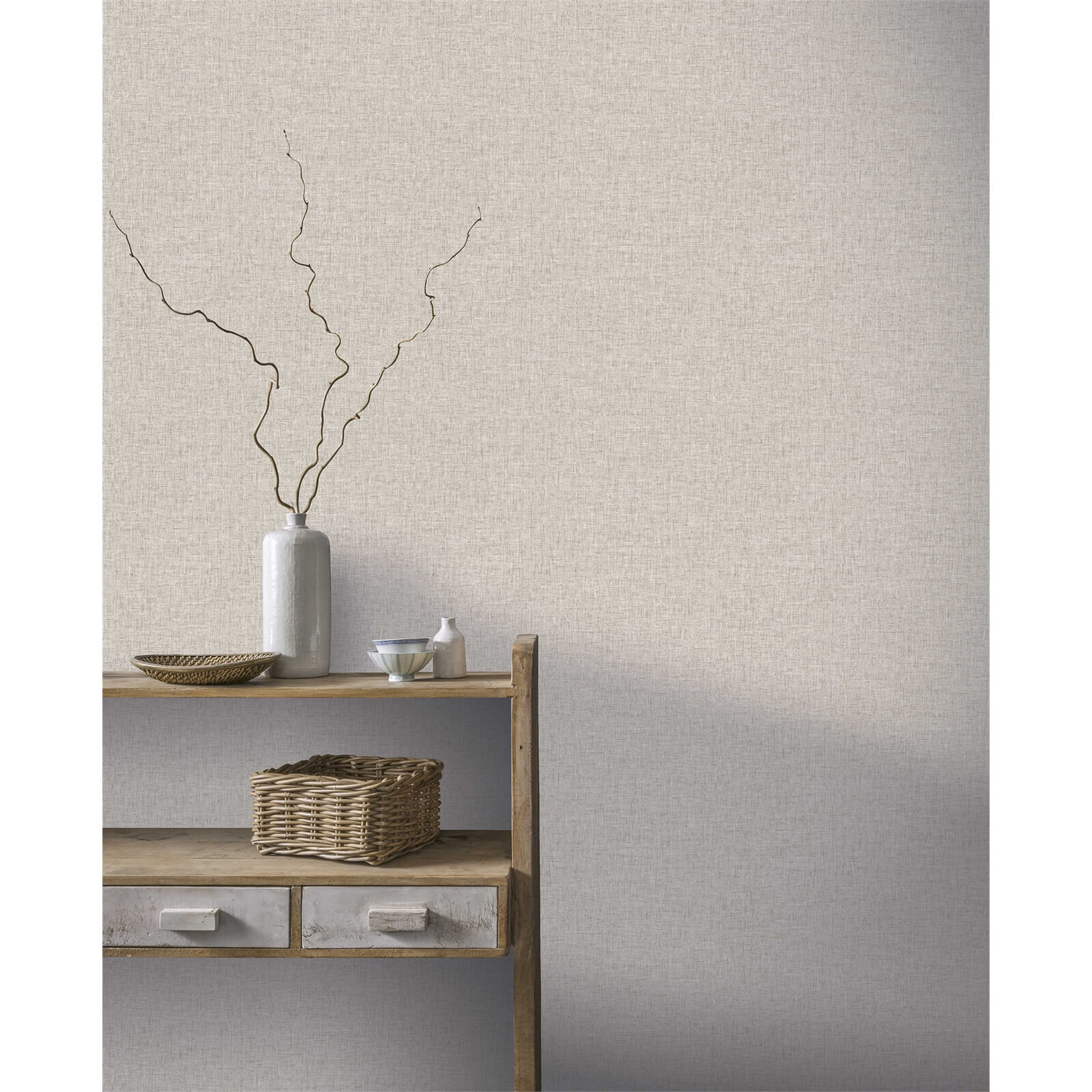 Arthouse Linen Texture Plain Smooth Natural Wallpaper