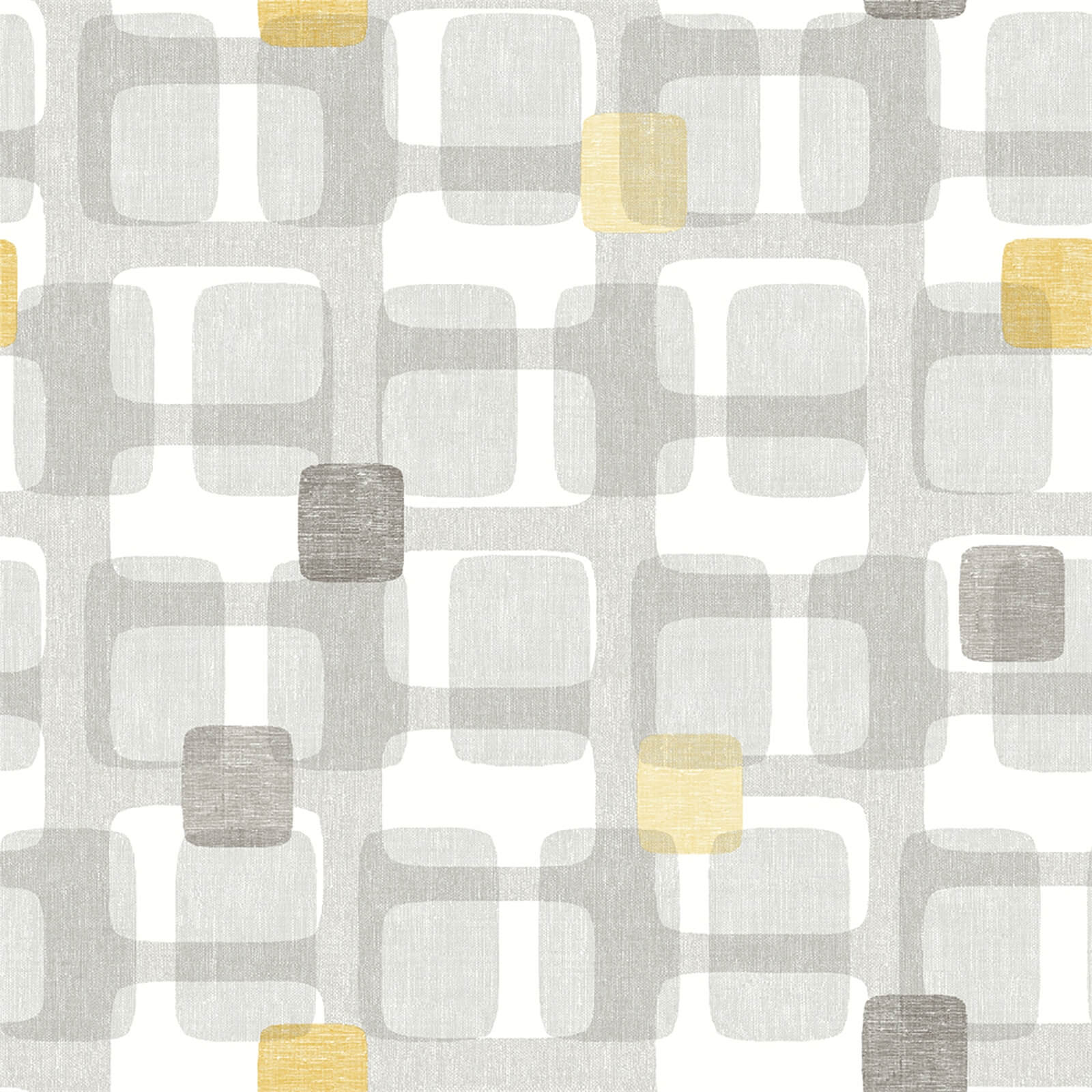 Arthouse Retro Block Geometric Smooth Ochre and Grey Wallpaper