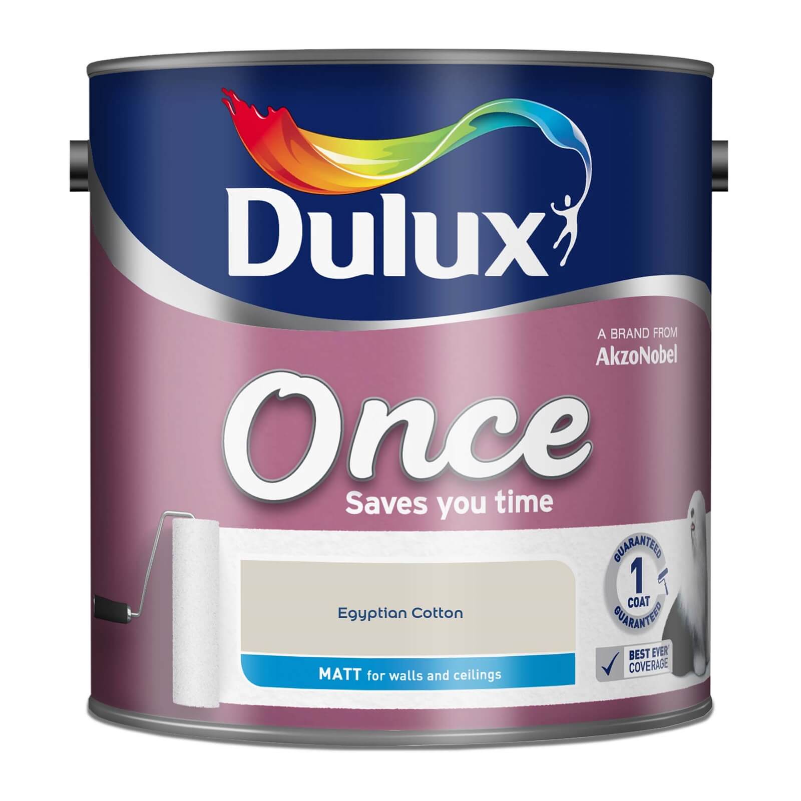 Dulux Once Egyptian Cotton - Matt Emulsion Paint - 2.5L