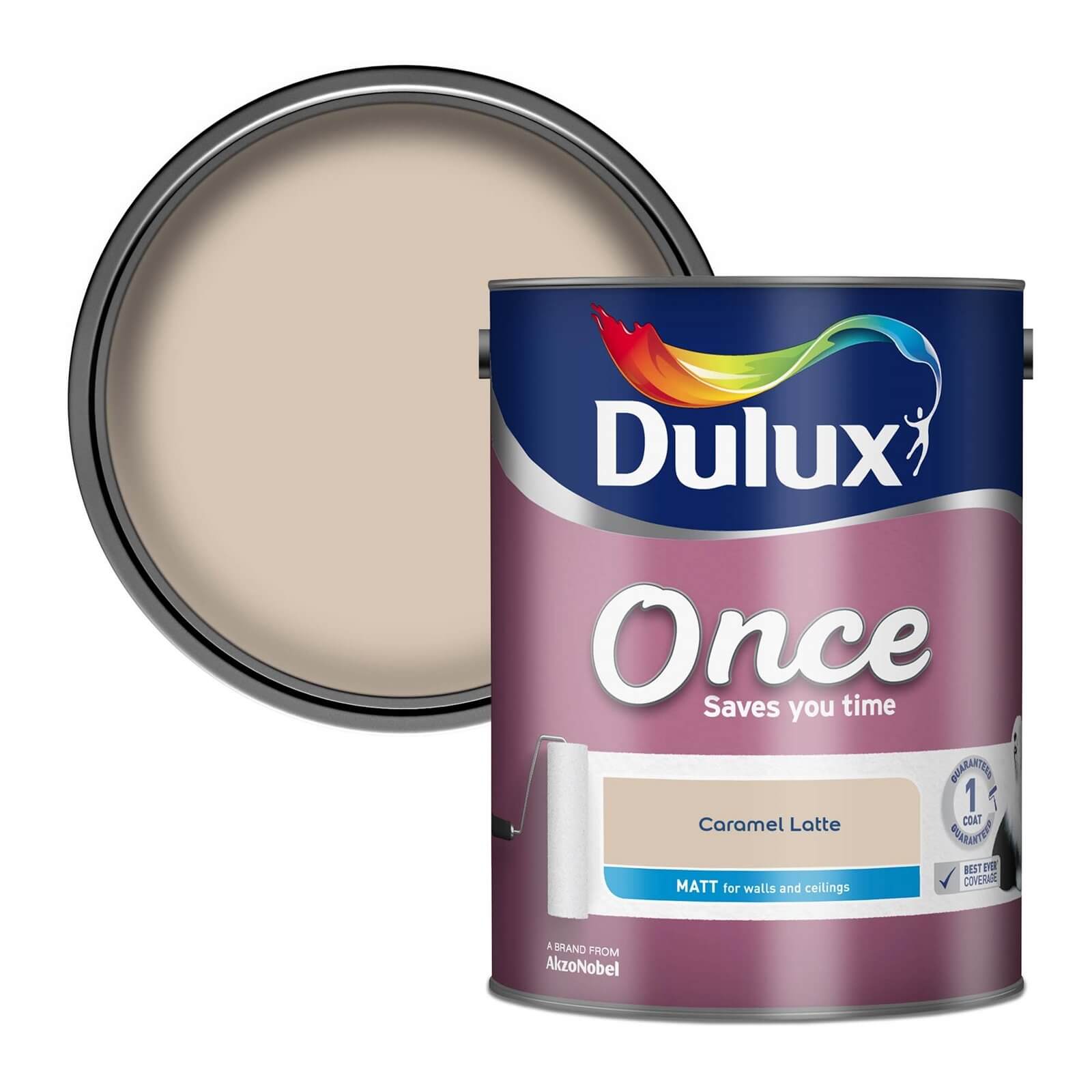 Dulux Once Caramel Latte - Matt Emulsion Paint - 5L