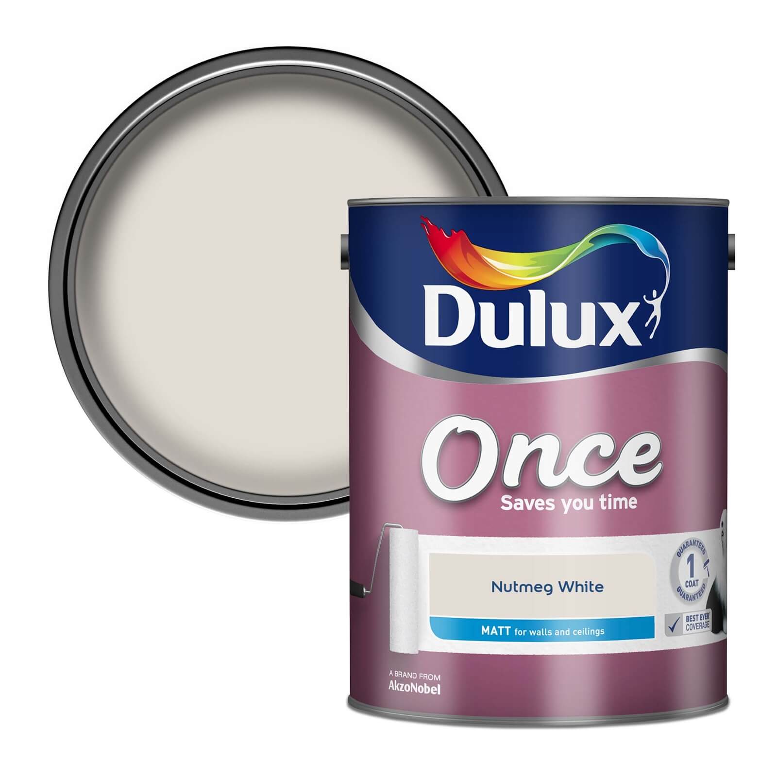Dulux Once Nutmeg White - Matt Emulsion Paint - 5L