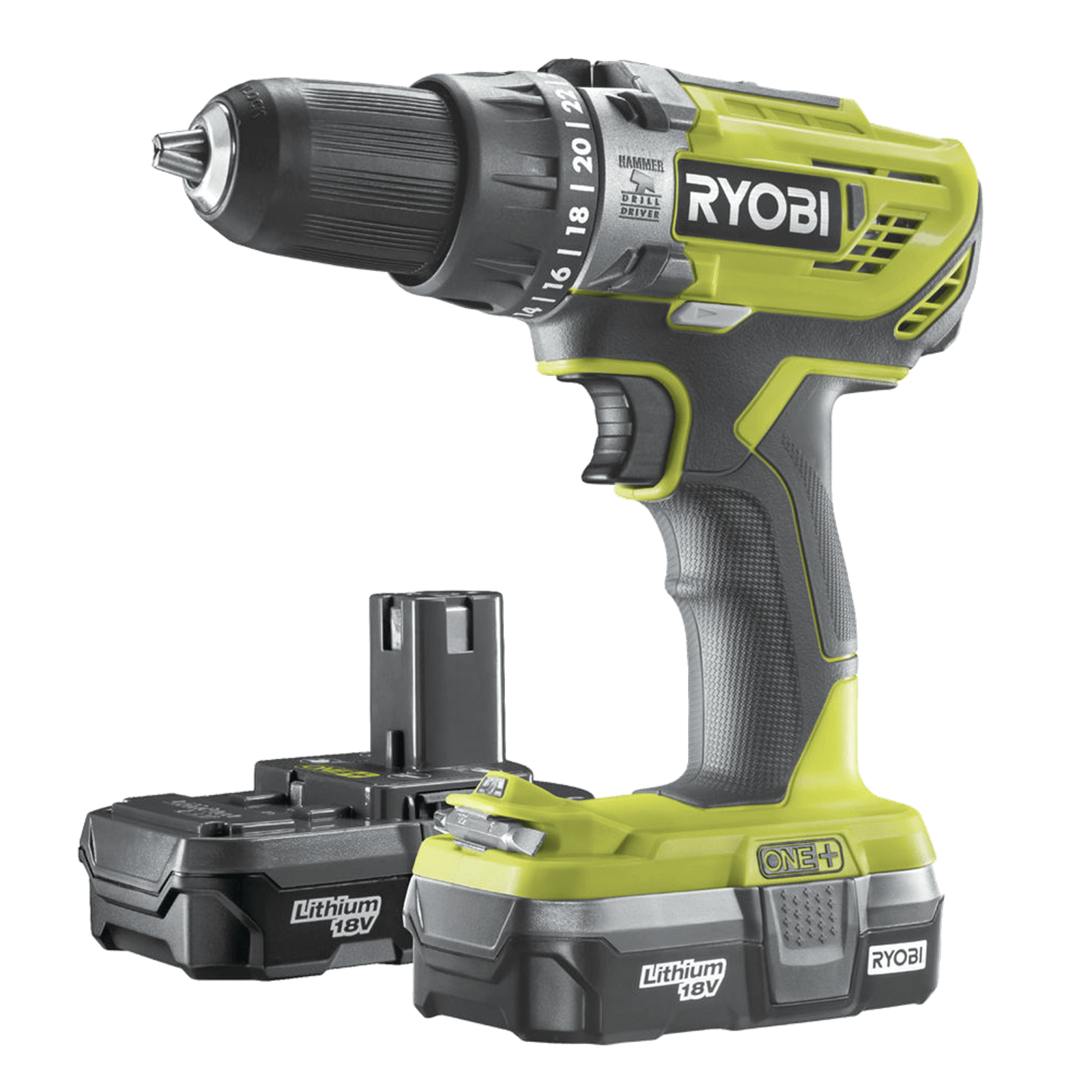 Ryobi ONE+ 18V Combi Drill Kit 2x1.3ah R18PD3-213S