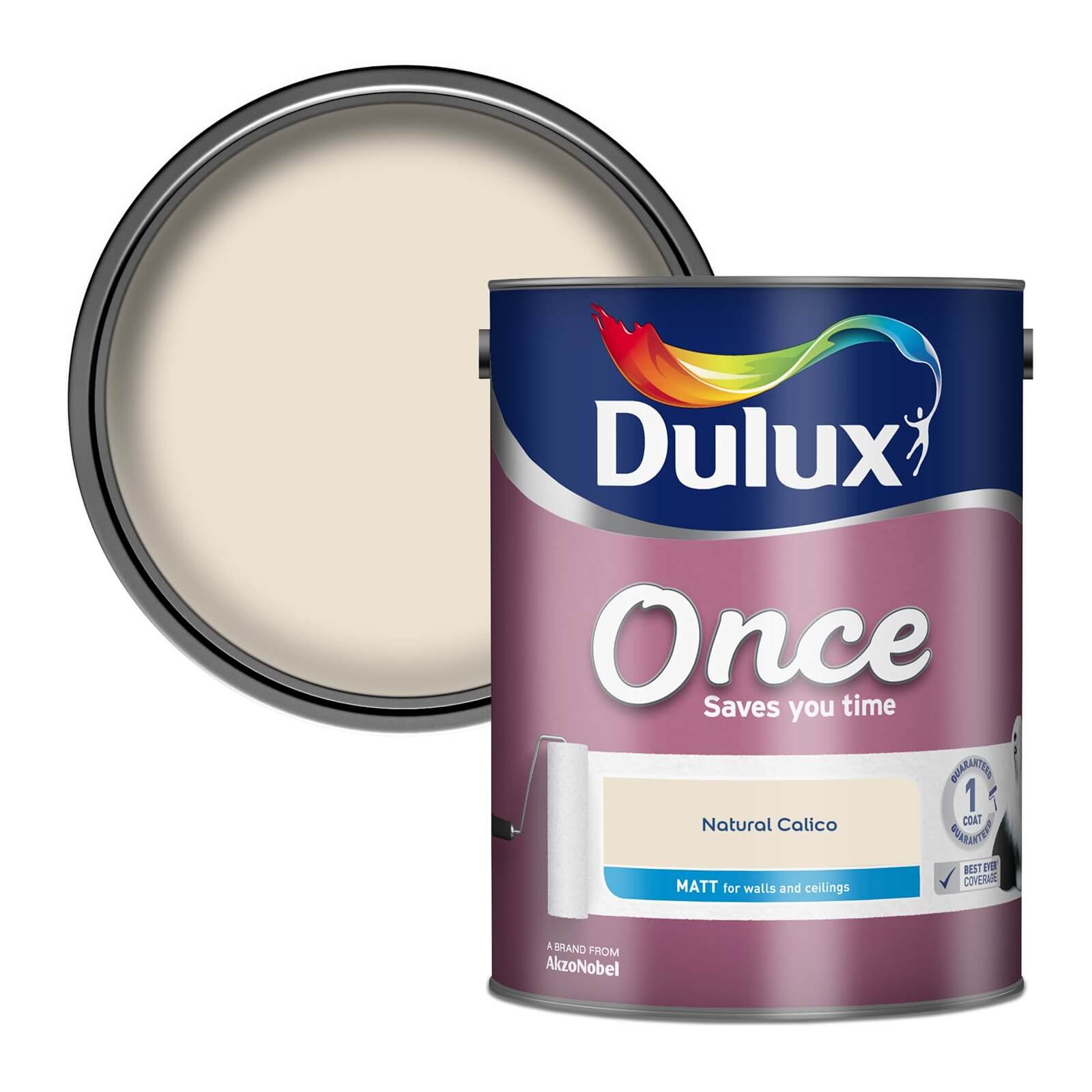 Dulux Once Natural Calico - Matt Emulsion Paint - 5L