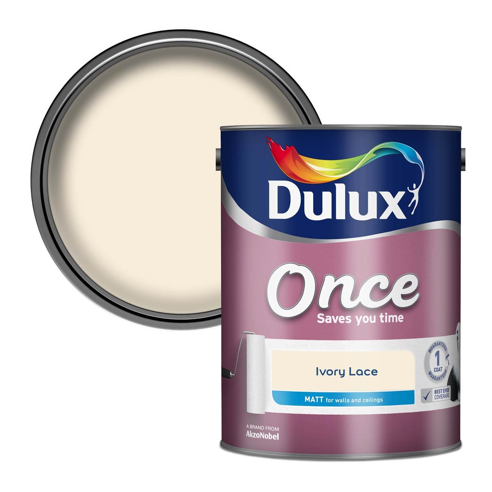 Dulux Once Ivory Lace - Matt Emulsion Paint - 5L