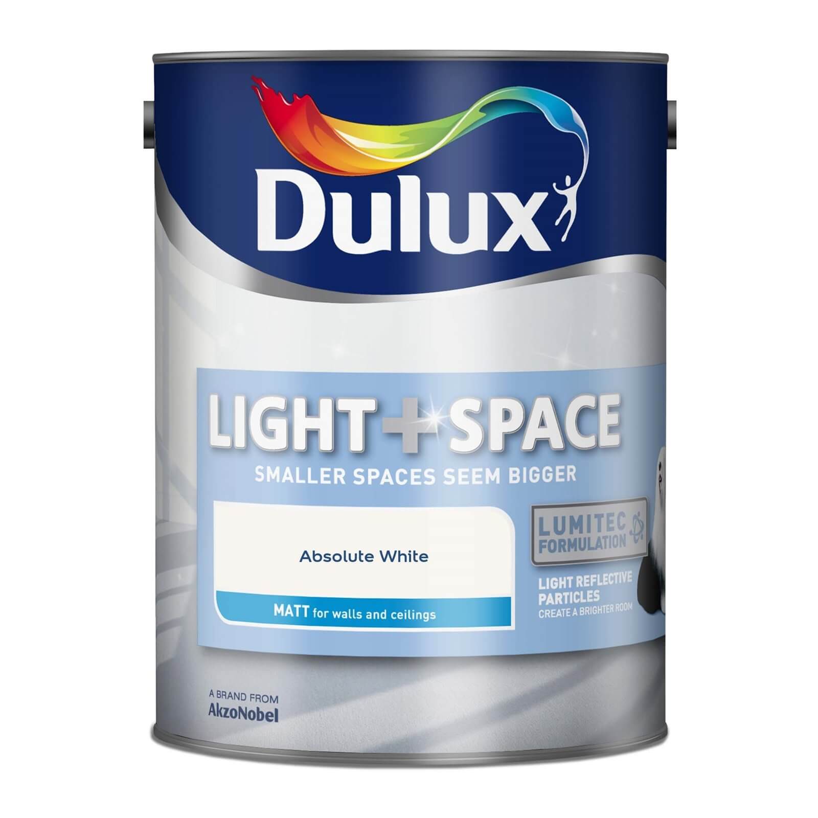 Dulux Light & Space Matt Emulsion Paint Absolute White - 5L