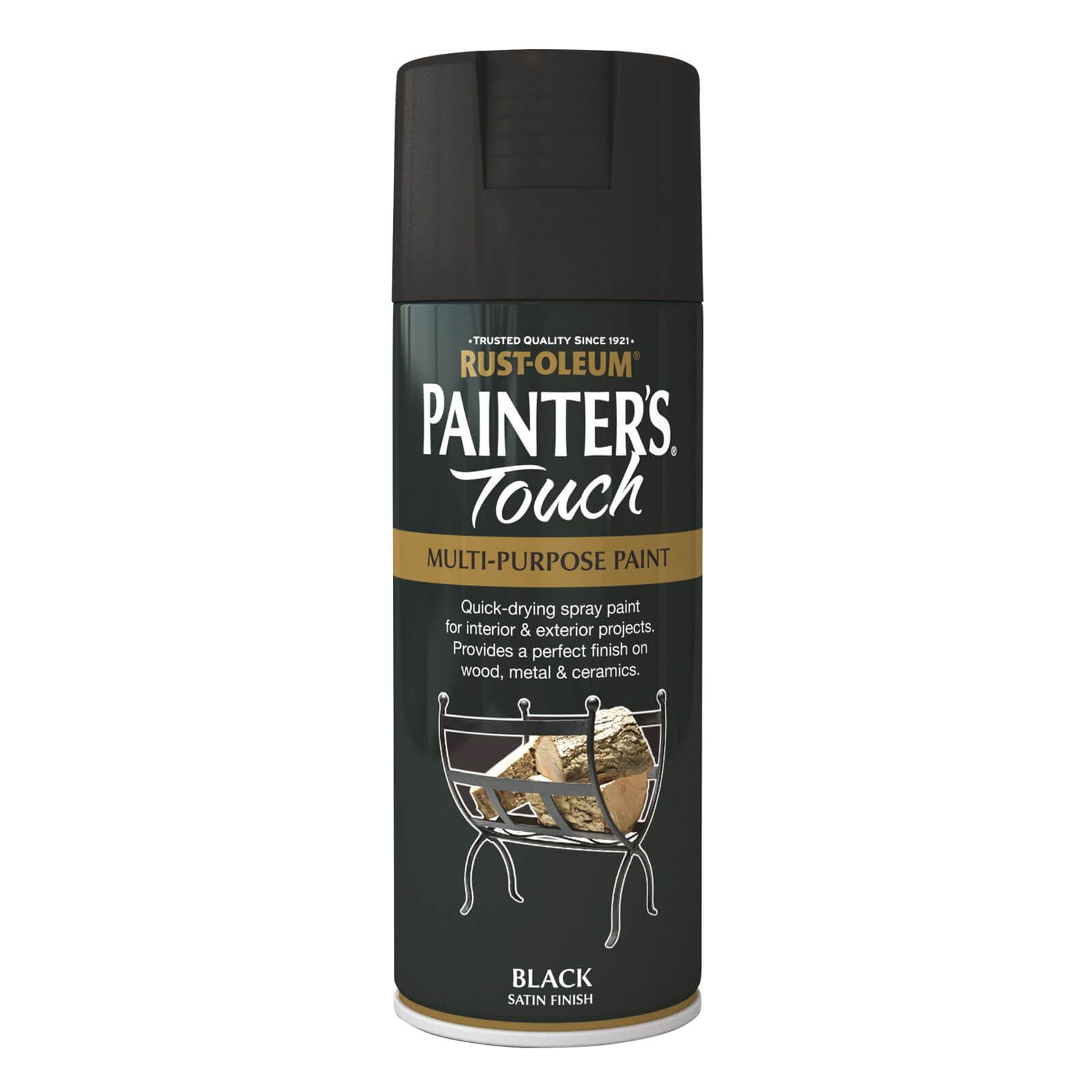 Rust-Oleum Painter's Touch Multi-Purpose Satin Spray Paint Black - 400ml