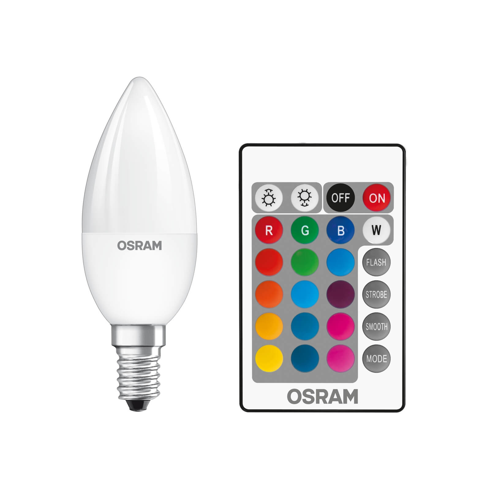 Osram LED Candle 40W RGBw Remote SES Light Bulb - 2 pack