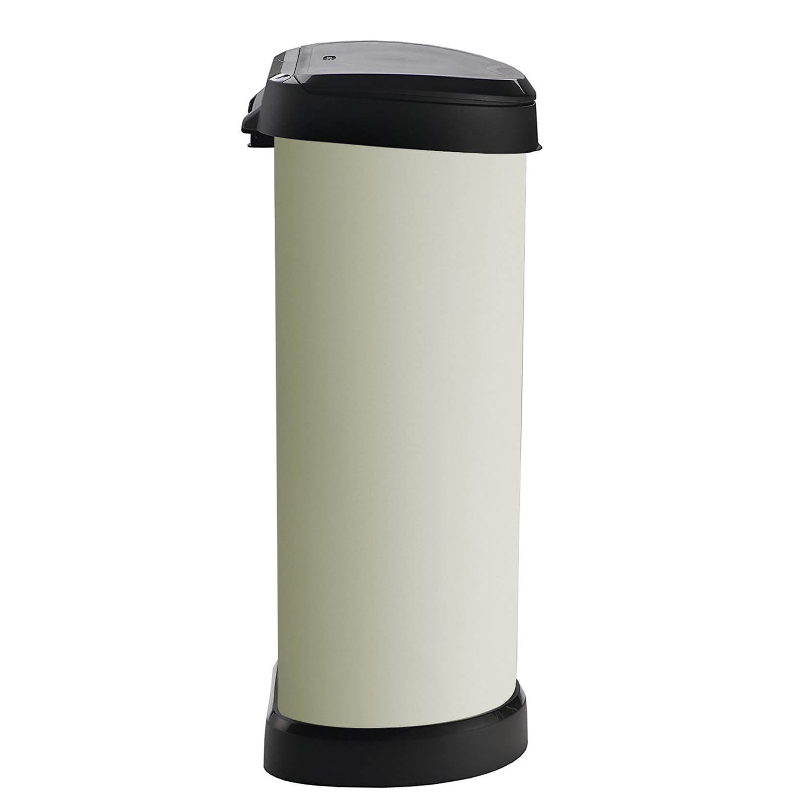 Curver 40L Metal Effect Plastic One Touch Deco Bin, Ivory