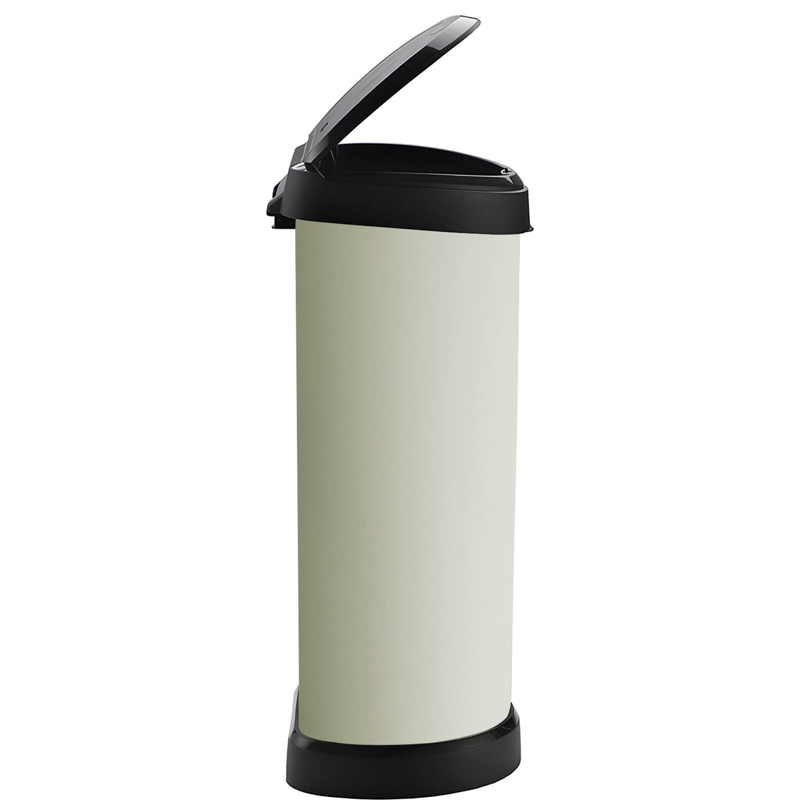 Curver 40L Metal Effect Plastic One Touch Deco Bin, Ivory