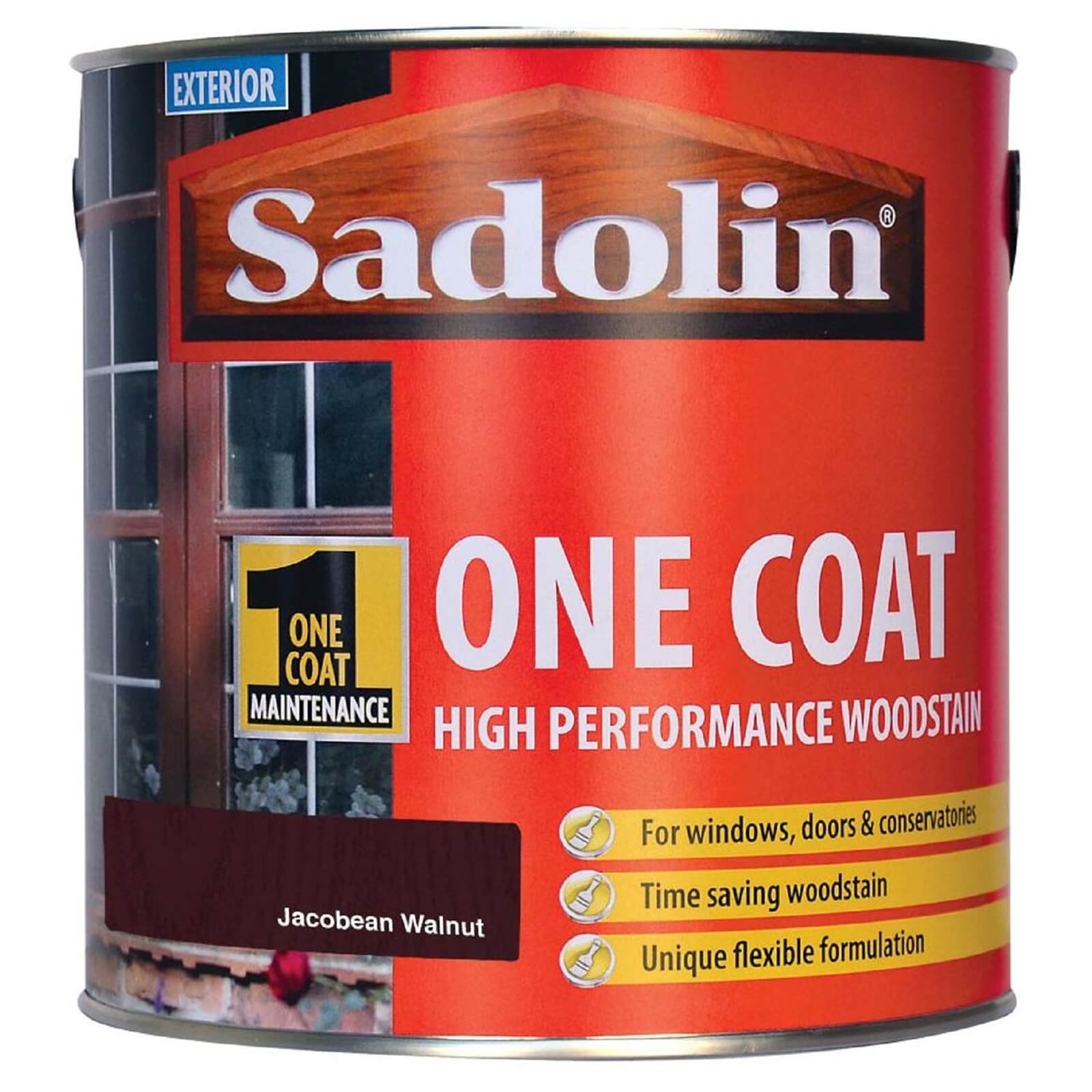 Sadolin Advanced One Coat Woodstain - Jacobean Walnut - 2.5L
