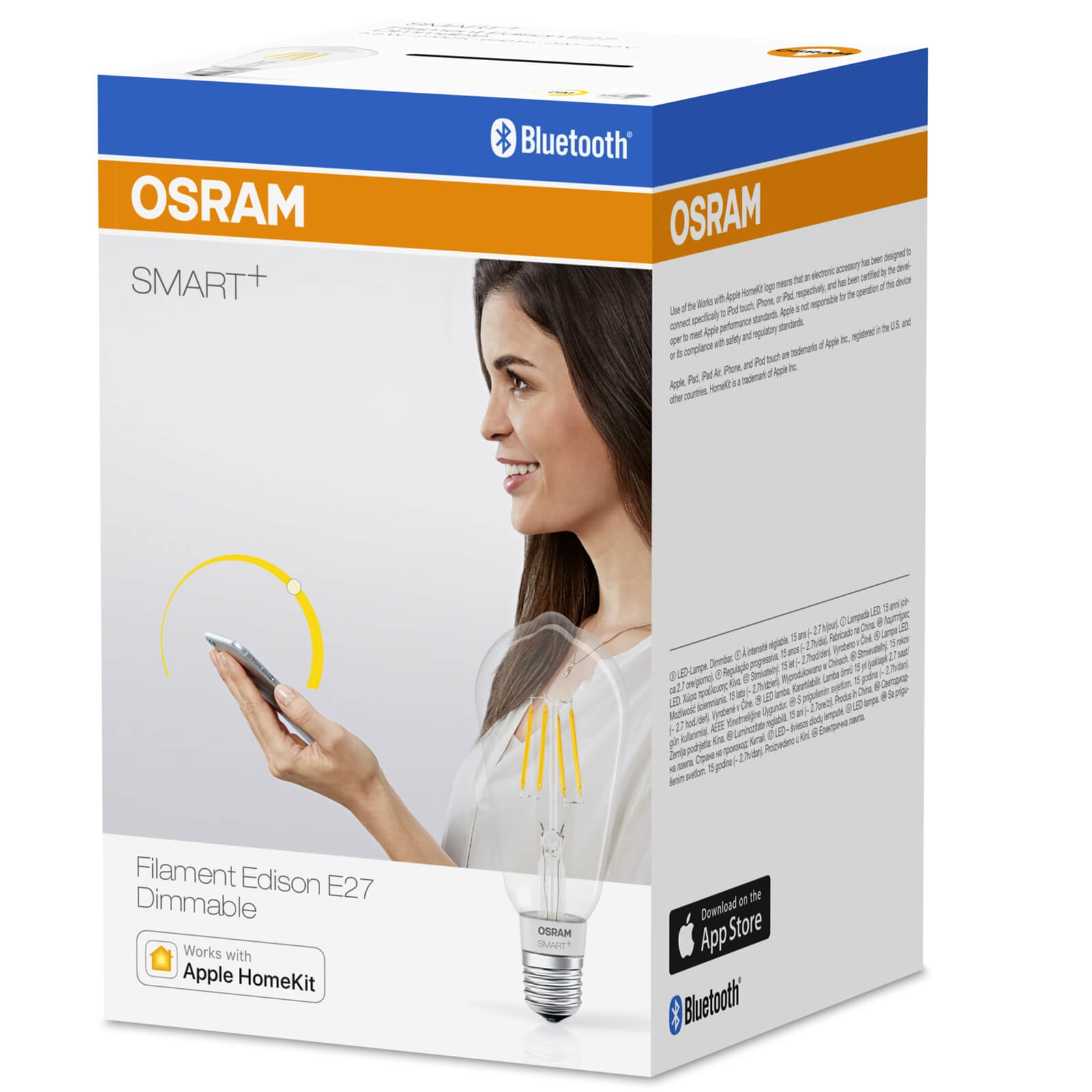 Osram Smart+ Fil EDI50 Bluetooth ES Dimmable Light Bulb
