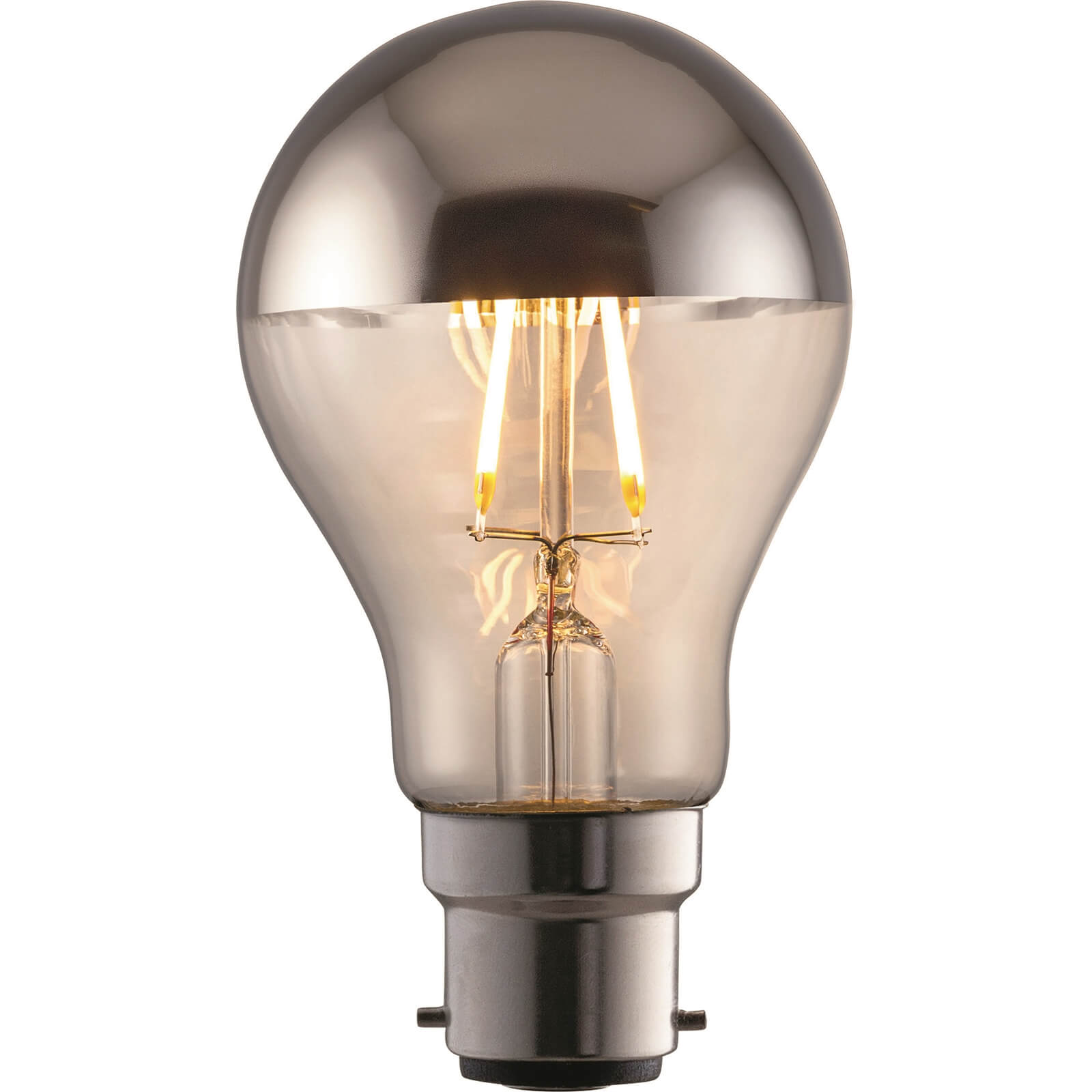 TCP LED Filament Classic Crown 4W B22 Light Bulb - Silver