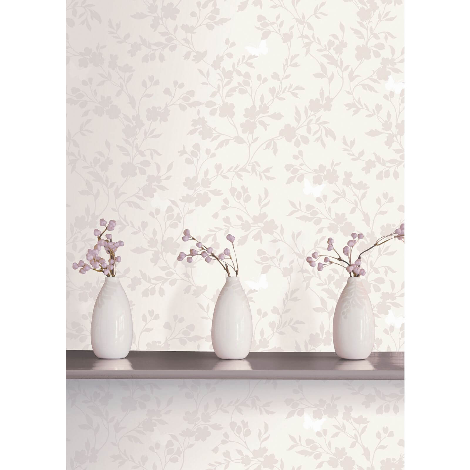 Fine Decor Saskia Soft Grey Wallpaper