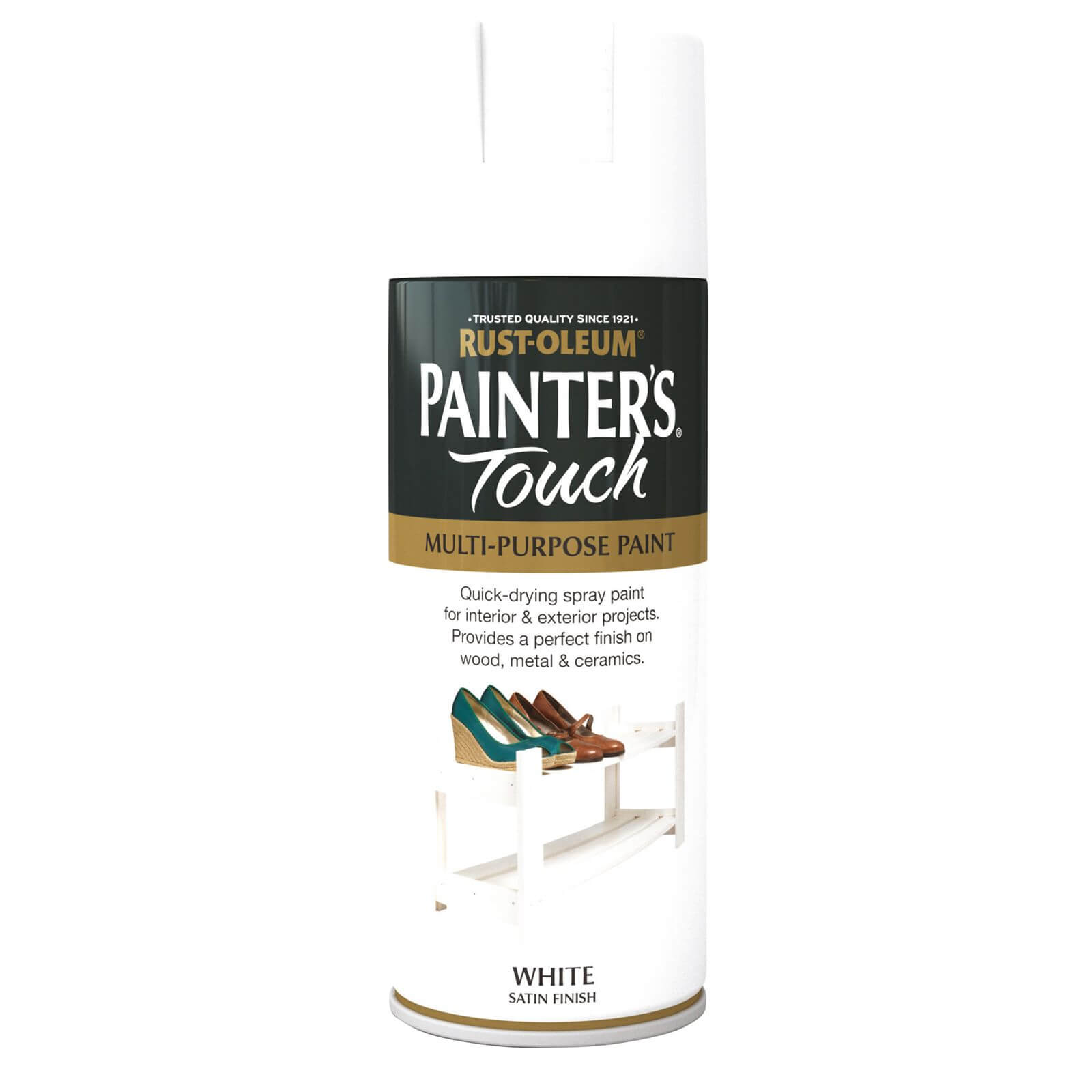 Rust-Oleum Painter's Touch Multi-Purpose Satin Spray Paint White - 400ml