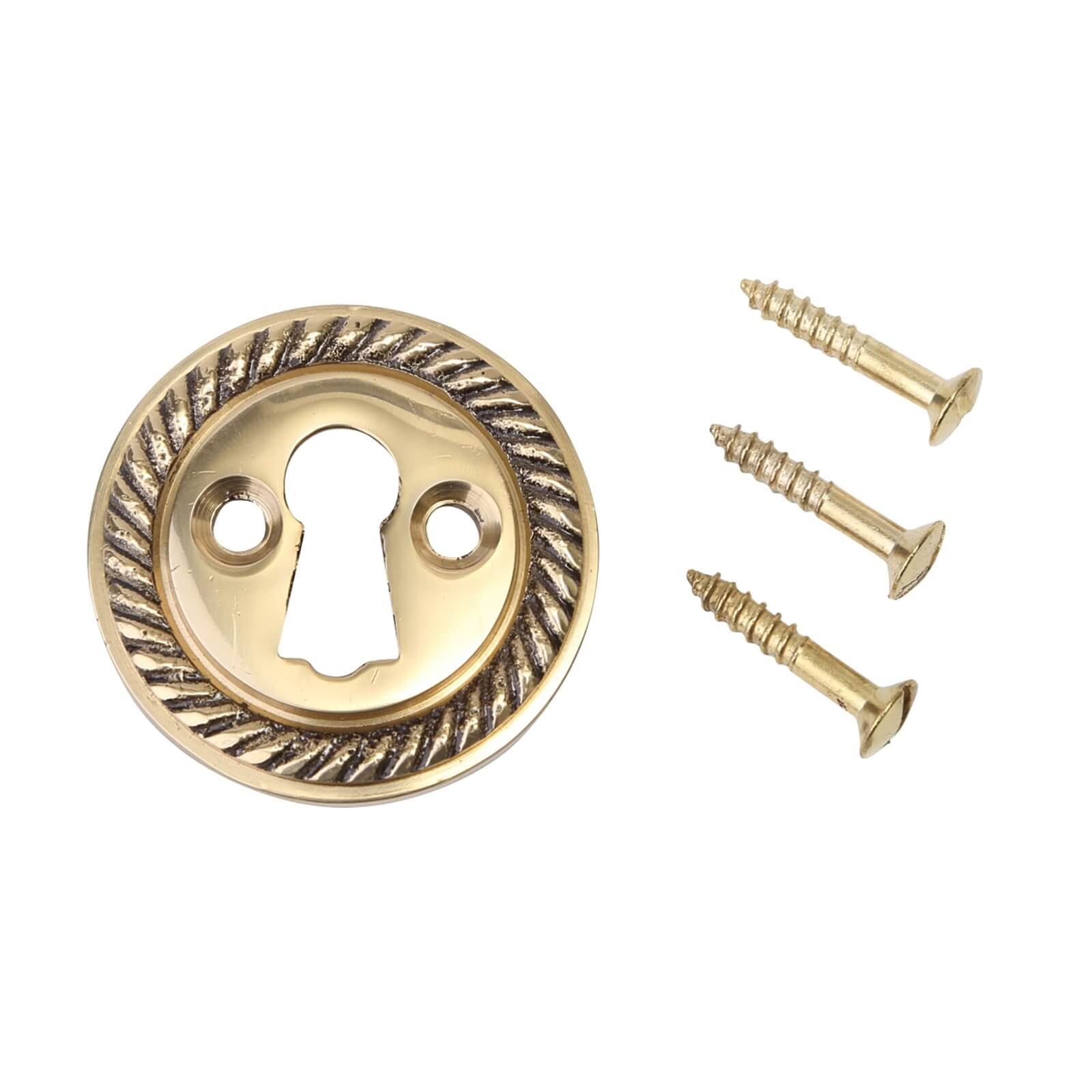 Georgian Escutcheon Keyhole Polished Brass