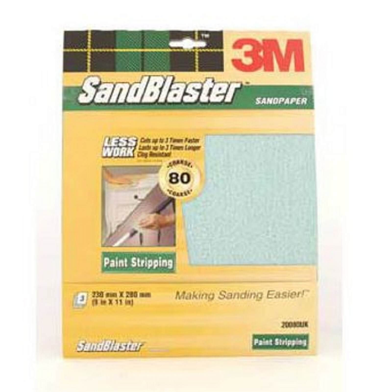 3M P80 SandBlaster Sandpaper - Medium - 3 Pack
