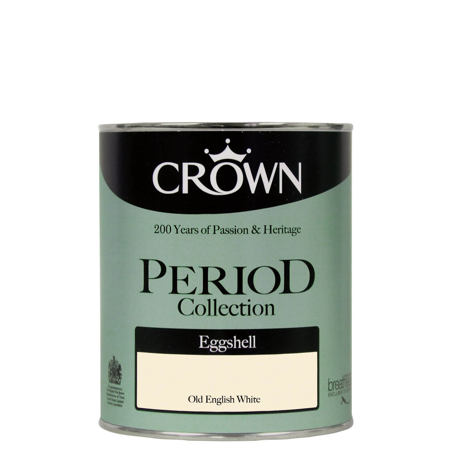 Crown Period Colours Breatheasy Old English White - Eggshell Paint - 750ml